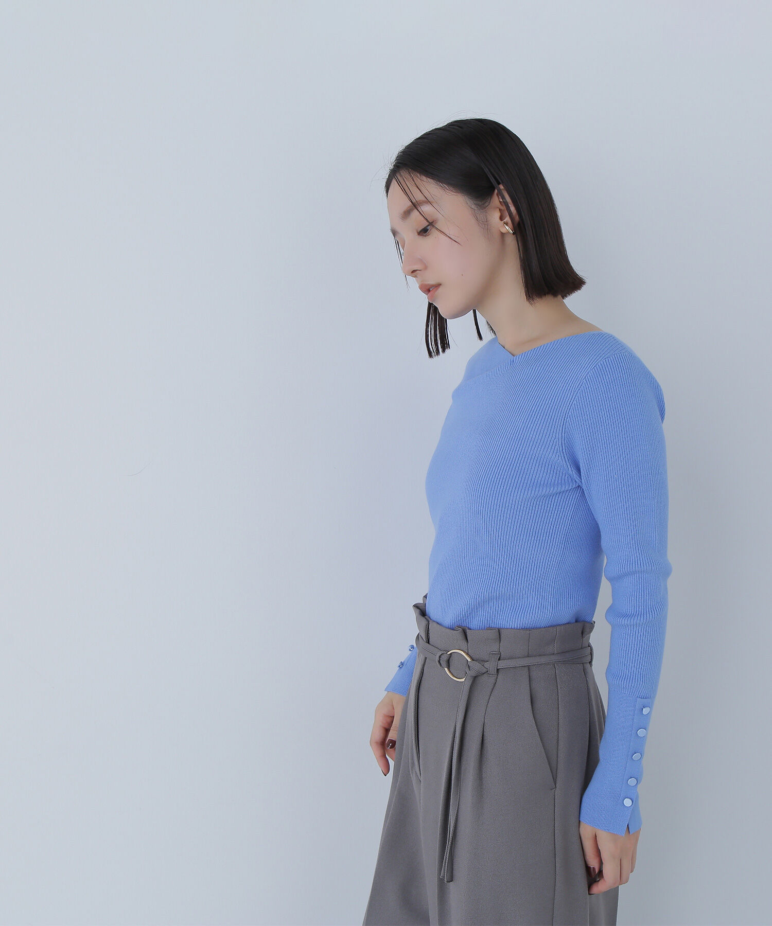  「ニュアンスネックリブニット」|ニット・セーター|