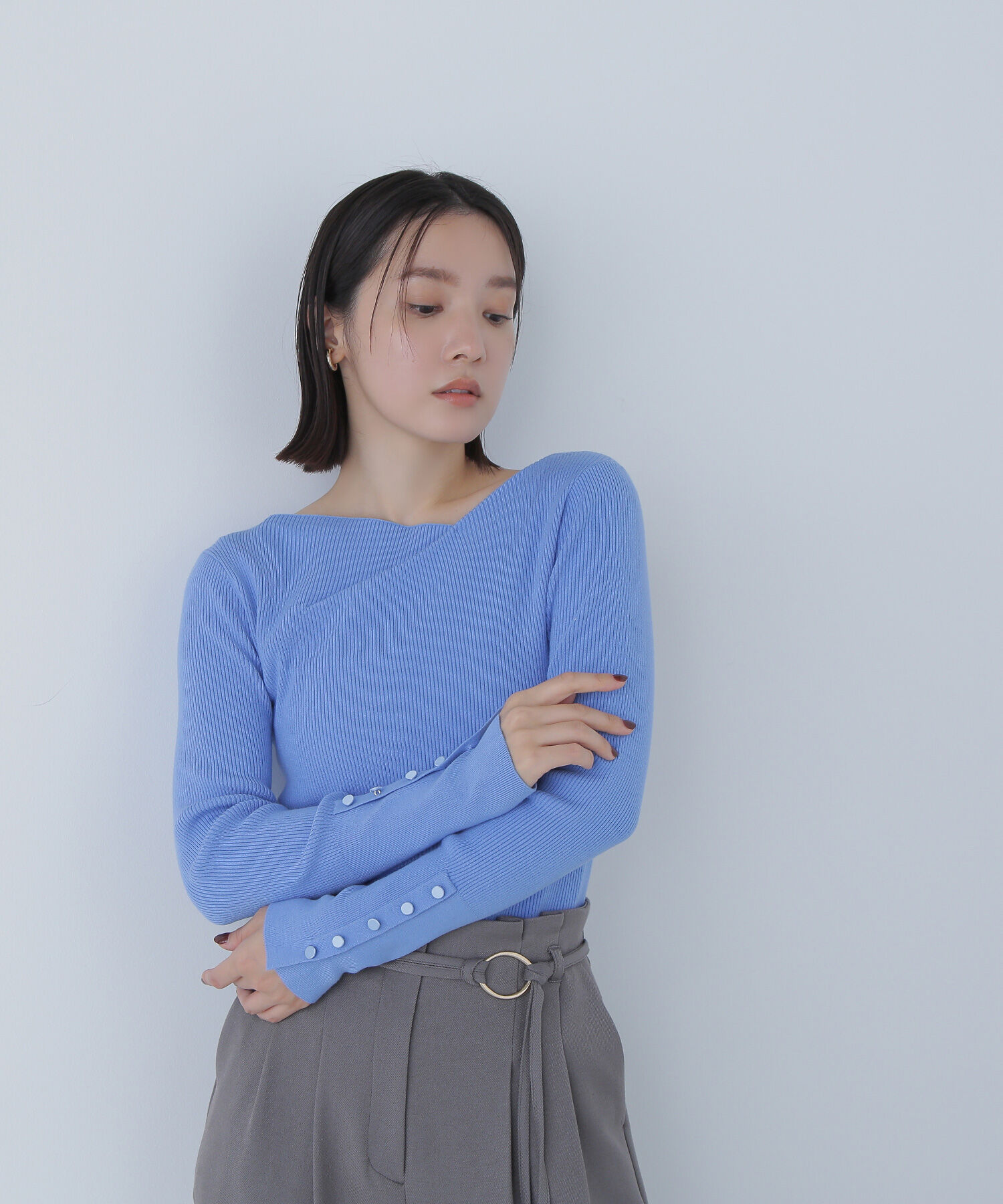  「ニュアンスネックリブニット」|ニット・セーター|