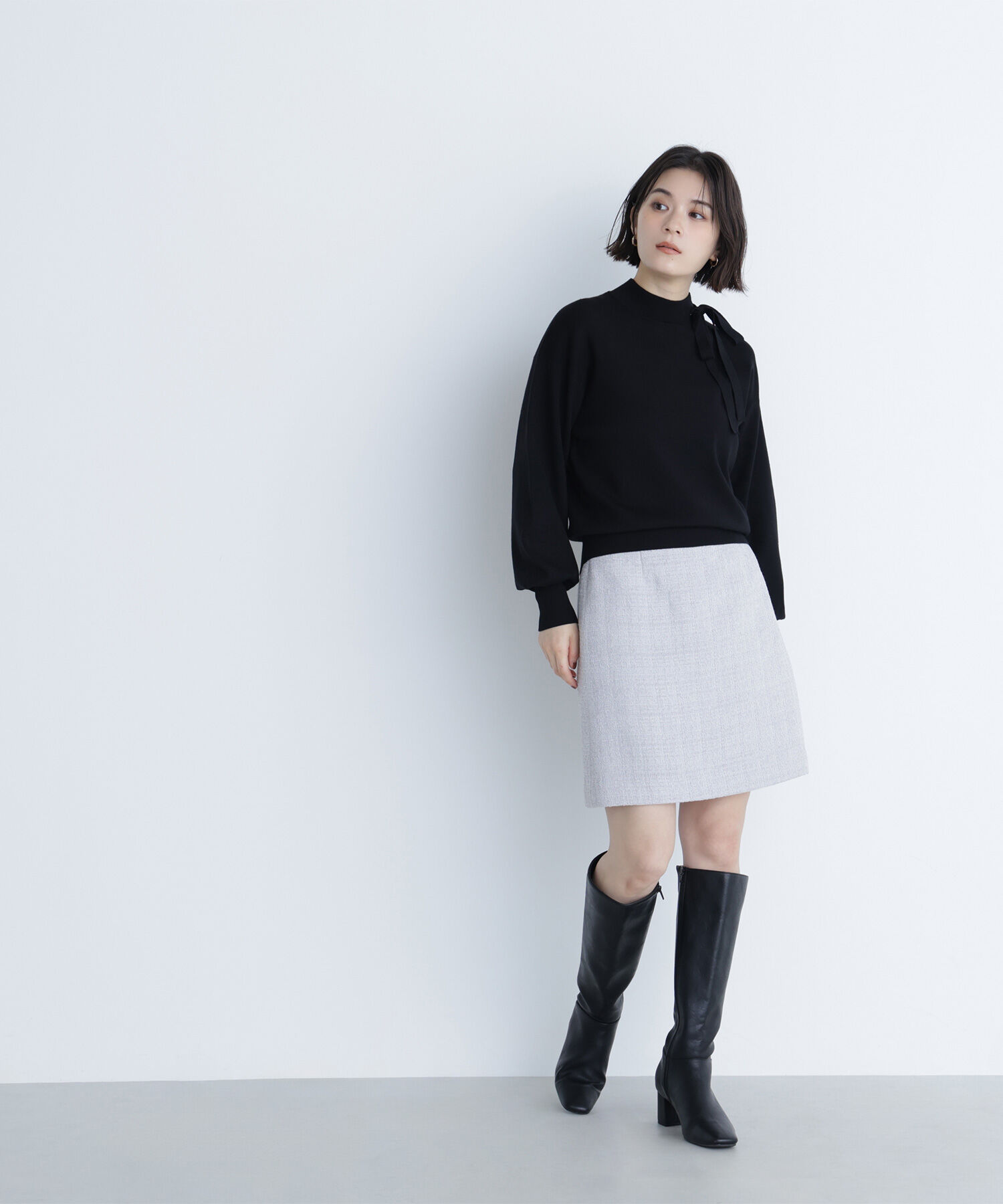  「サイドナローリボンニット」|ニット・セーター|