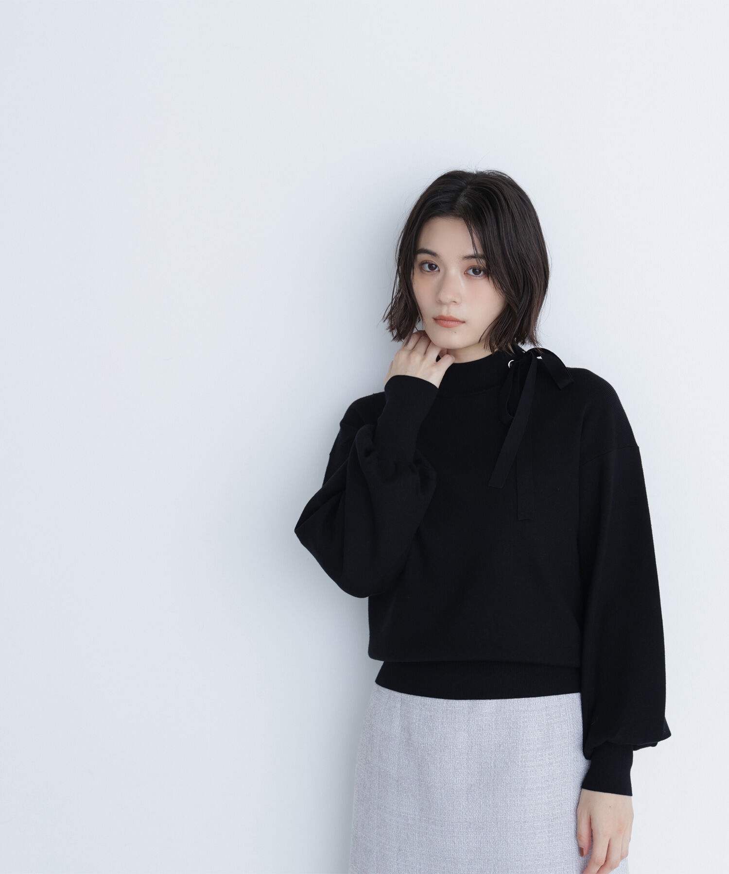  「サイドナローリボンニット」|ニット・セーター|