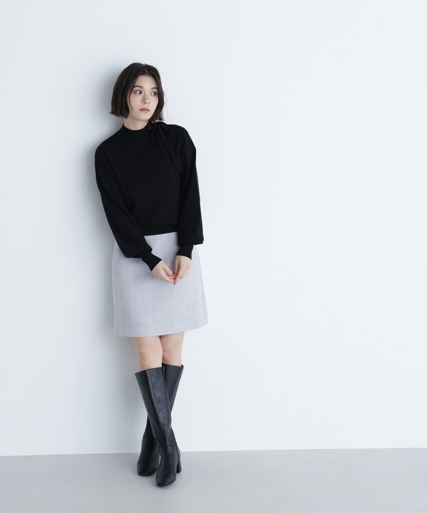  「サイドナローリボンニット」|ニット・セーター|