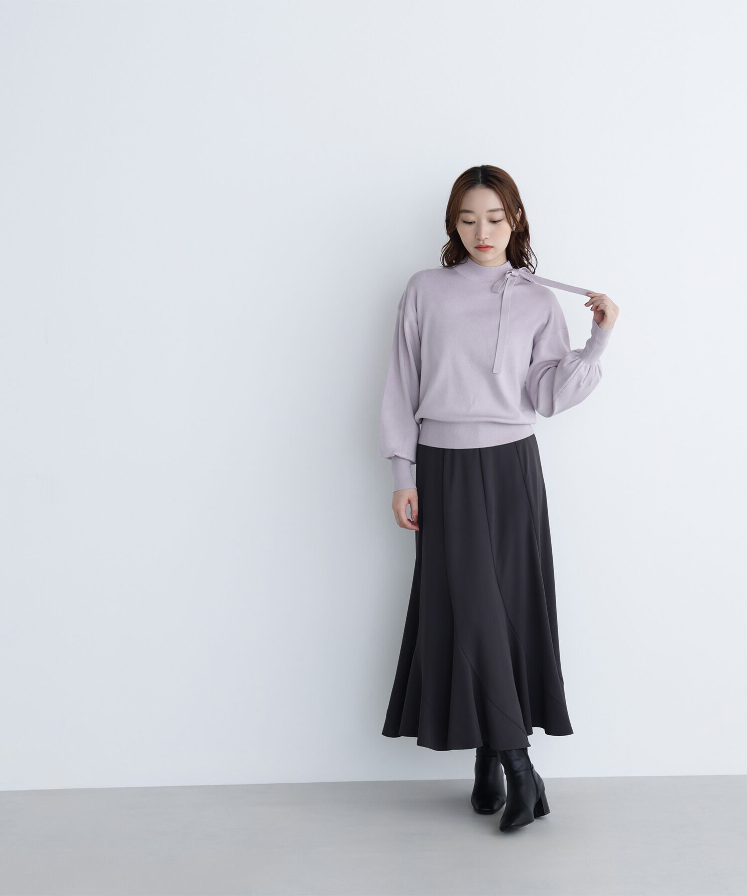  「サイドナローリボンニット」|ニット・セーター|