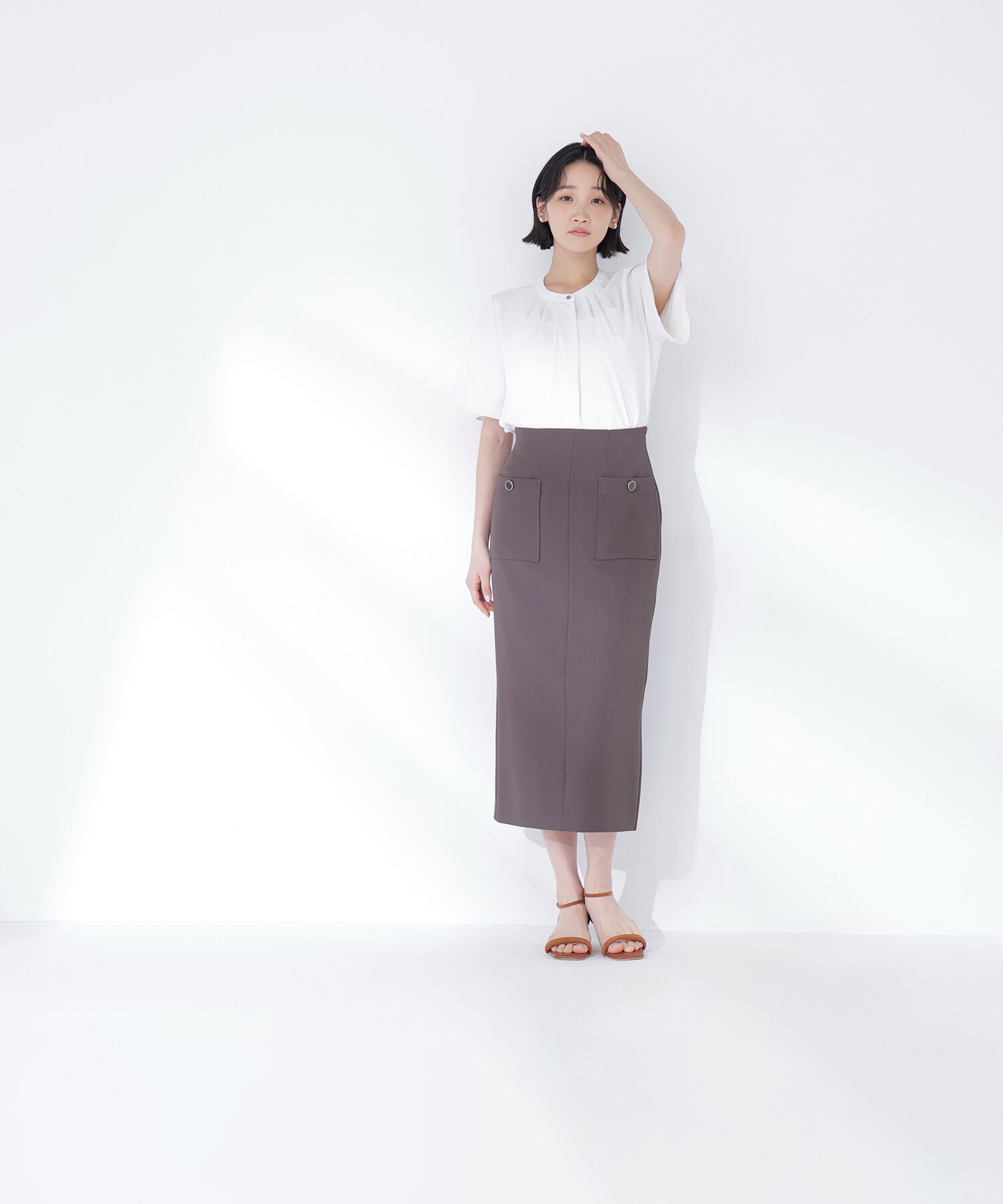  「フロントタックフレアスリーブブラウス」|シャツ・ブラウス|