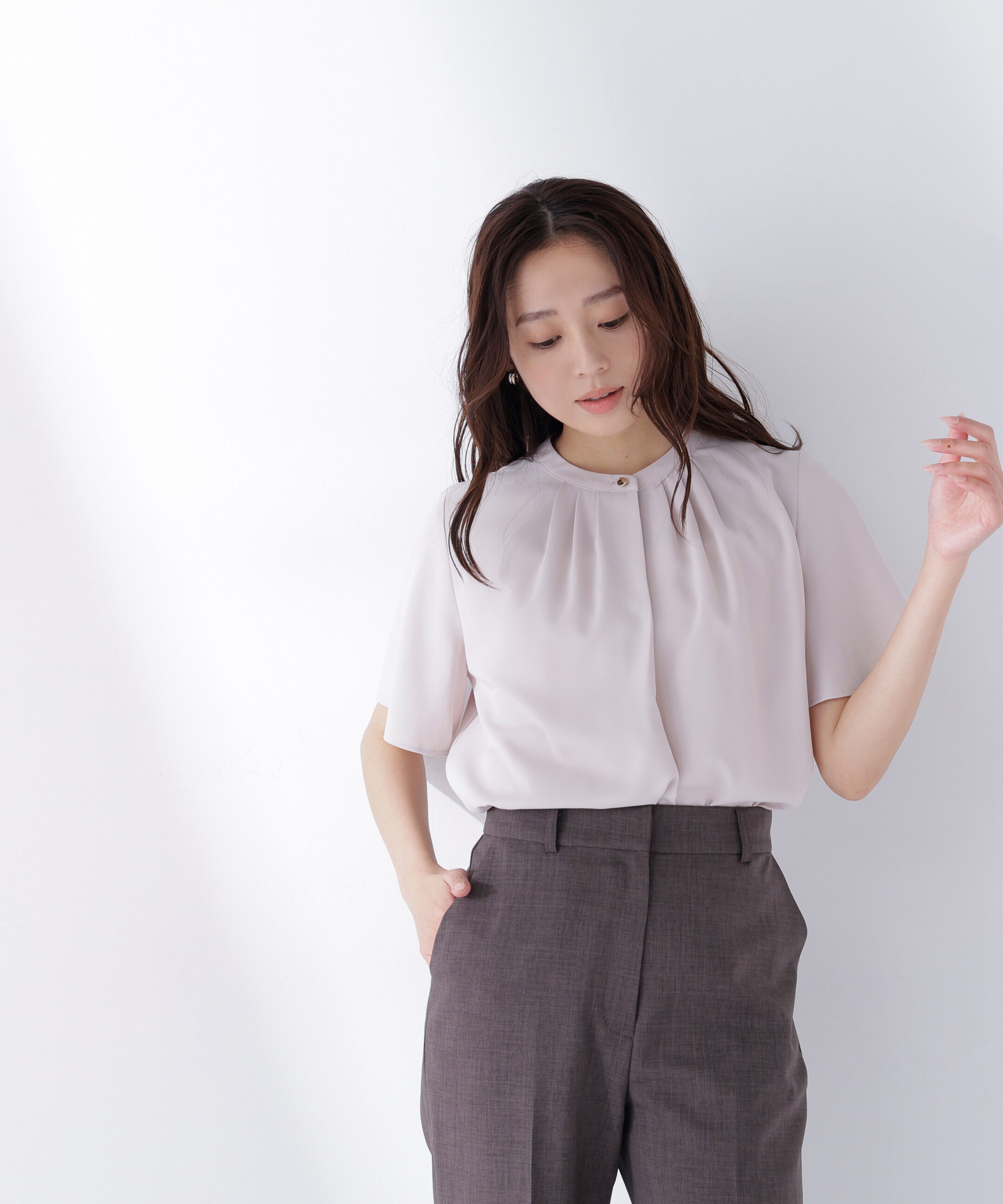  「フロントタックフレアスリーブブラウス」|シャツ・ブラウス|