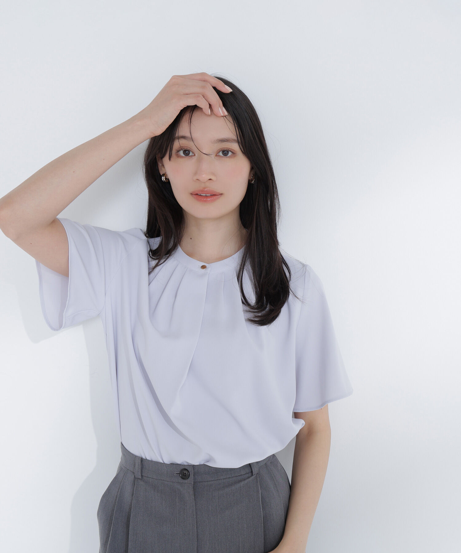  「フロントタックフレアスリーブブラウス」|シャツ・ブラウス|