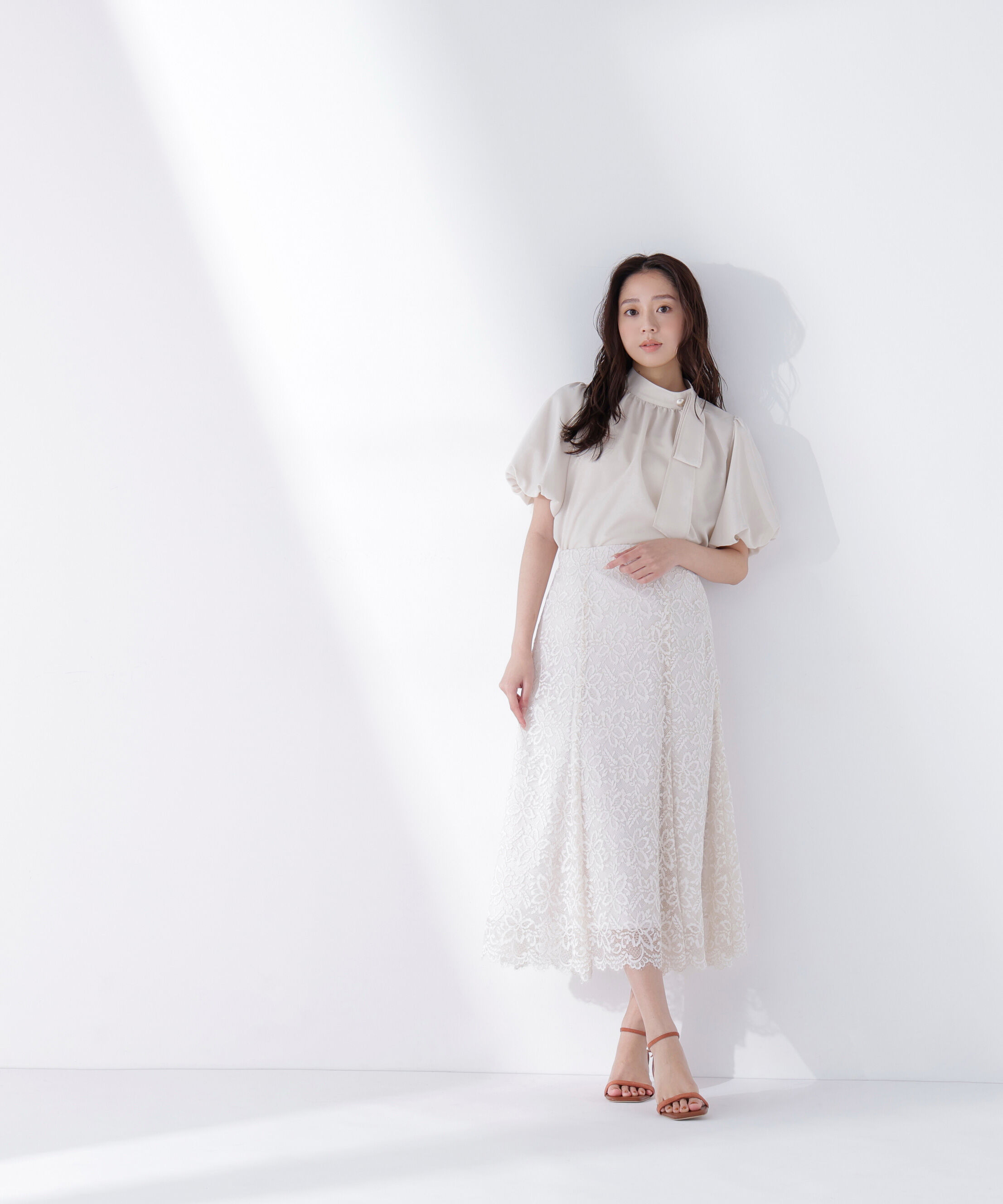  「リネンライクサイドタイブラウス」|シャツ・ブラウス|