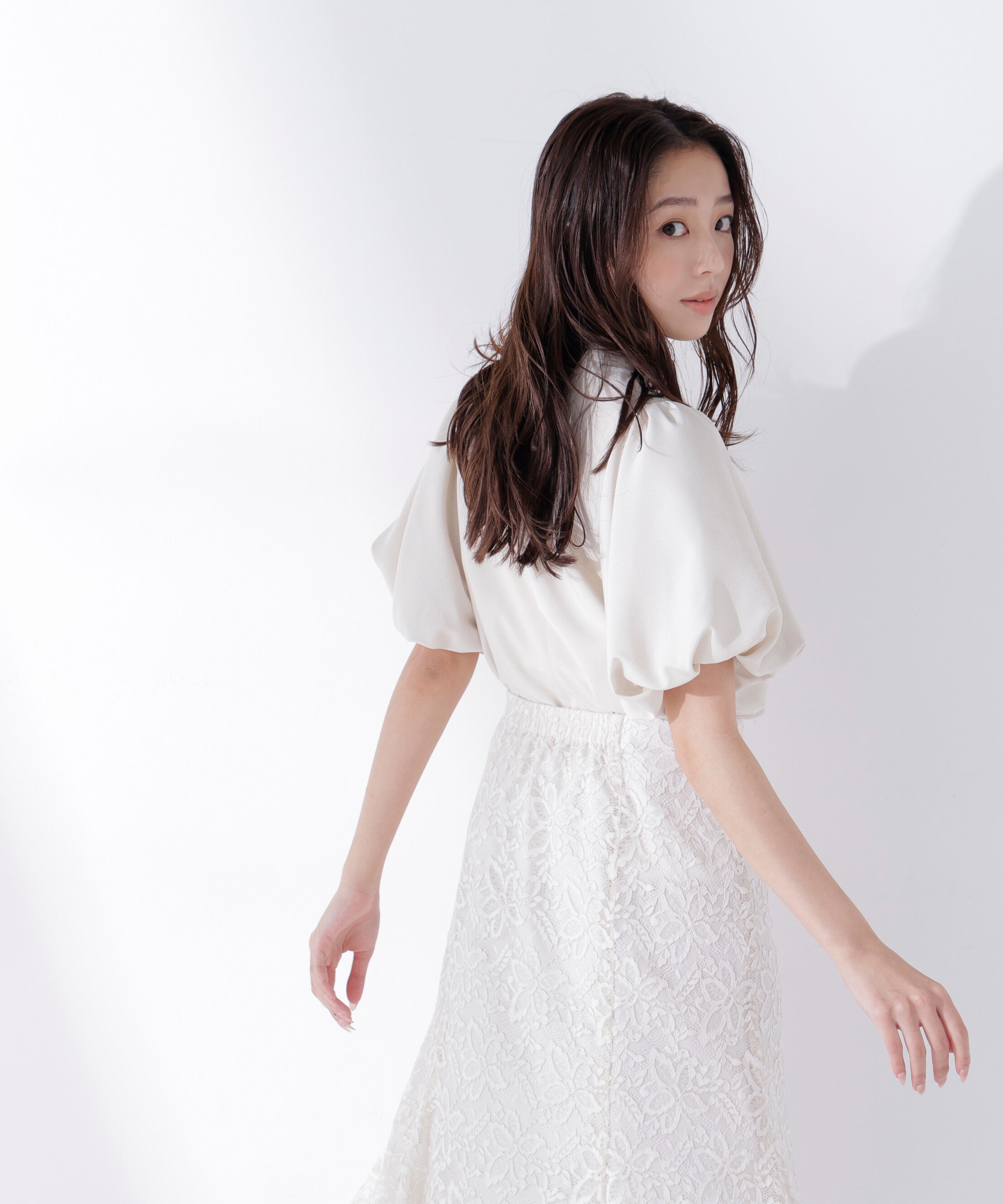  「リネンライクサイドタイブラウス」|シャツ・ブラウス|