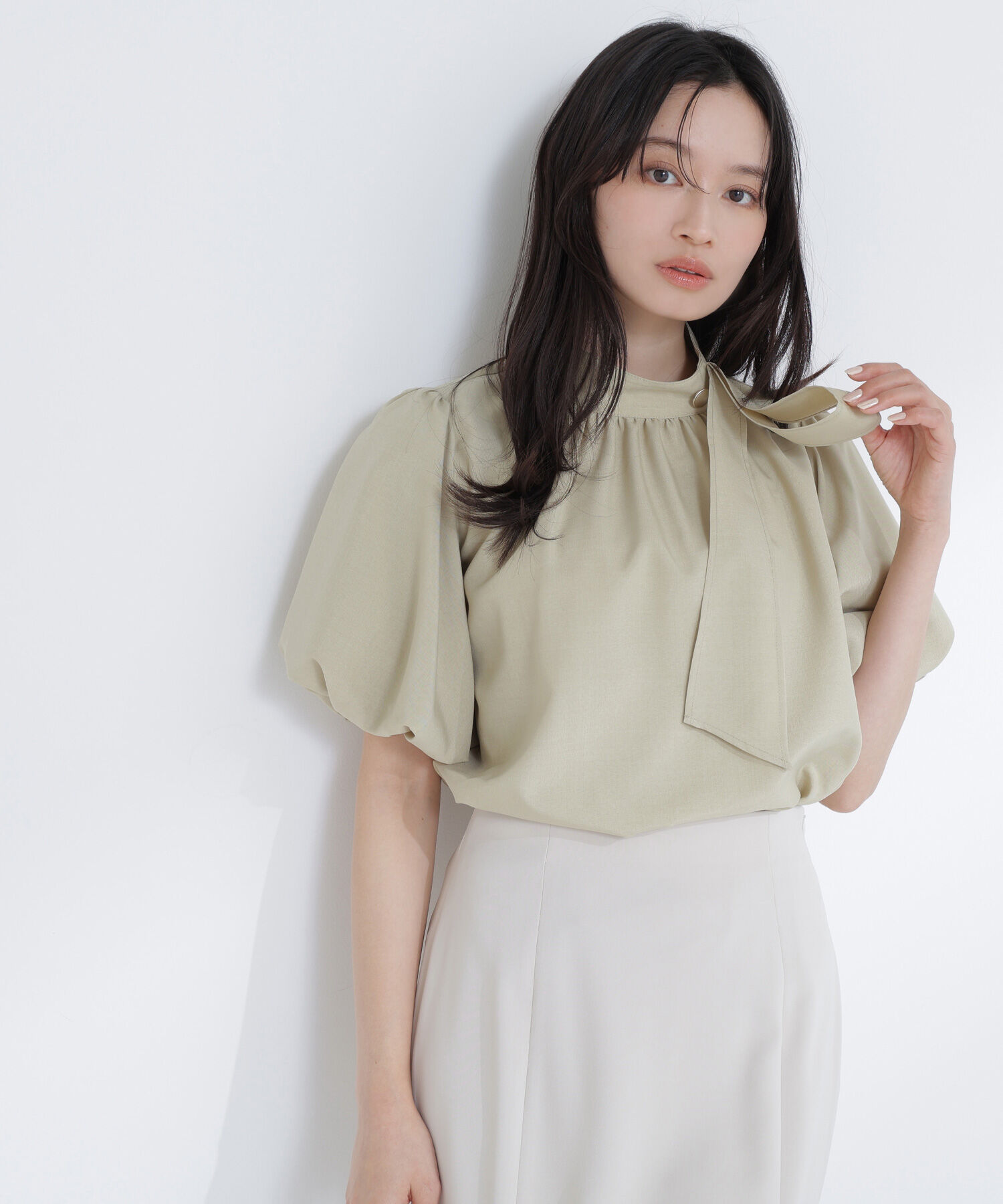  「リネンライクサイドタイブラウス」|シャツ・ブラウス|クレイイエロ