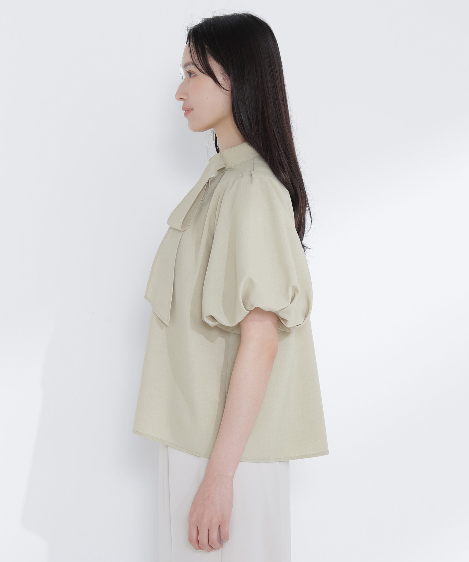  「リネンライクサイドタイブラウス」|シャツ・ブラウス|