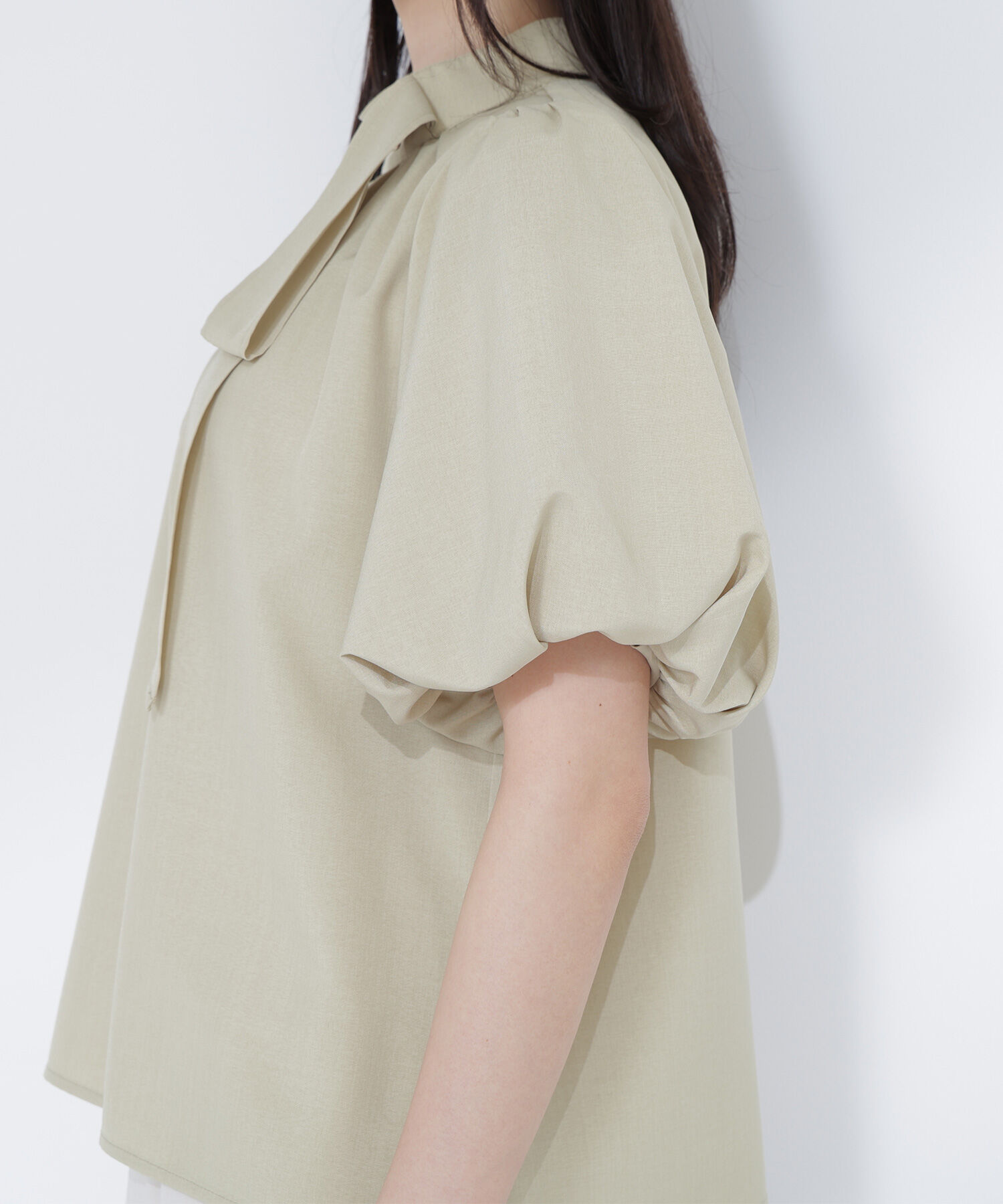  「リネンライクサイドタイブラウス」|シャツ・ブラウス|