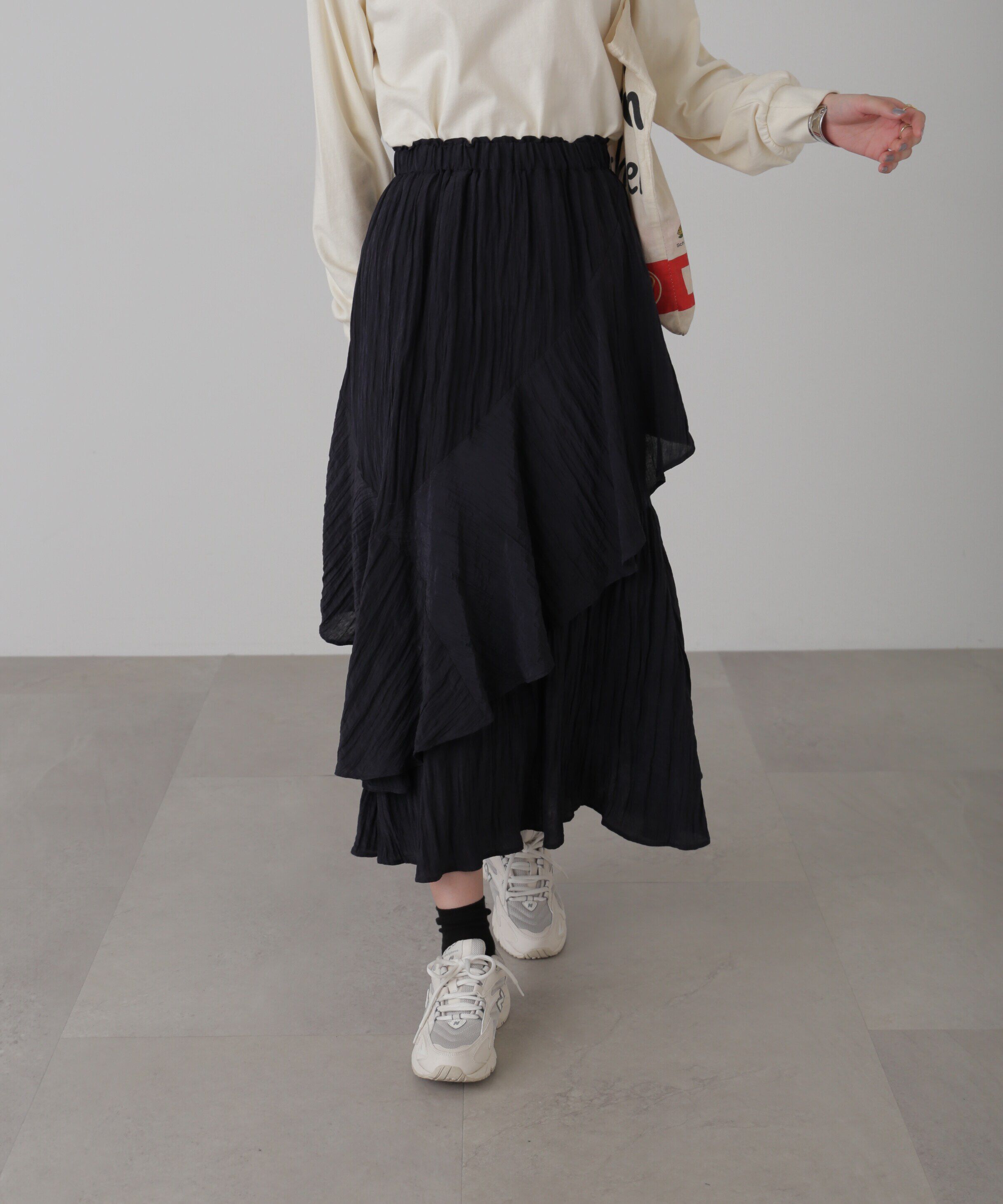  「ワッシャーランダムティアードスカート」|スカート|