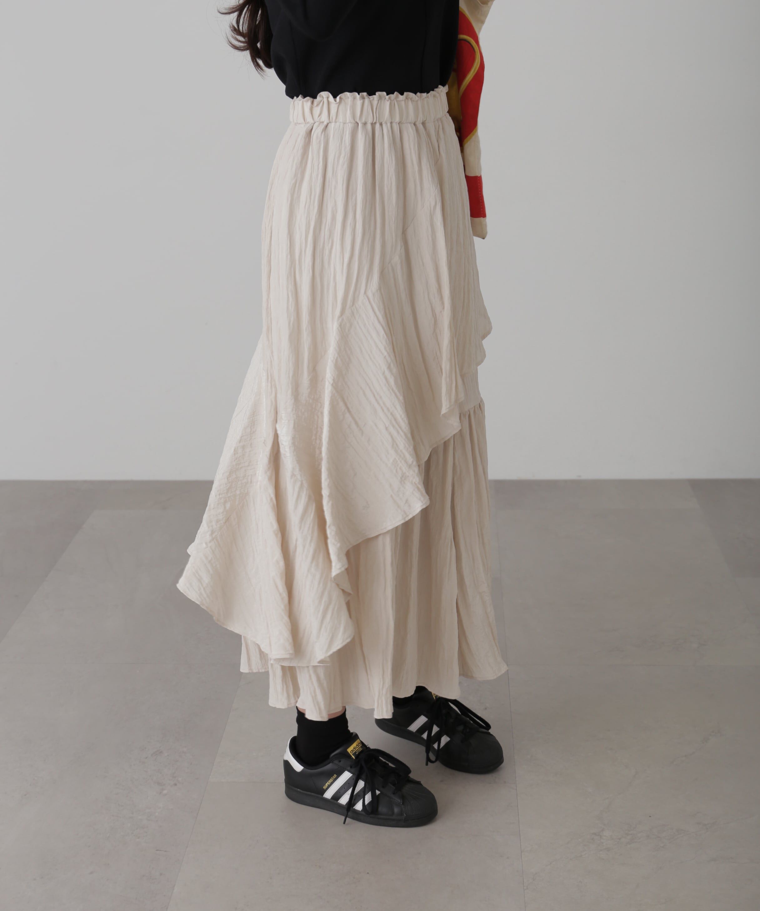  「ワッシャーランダムティアードスカート」|スカート|