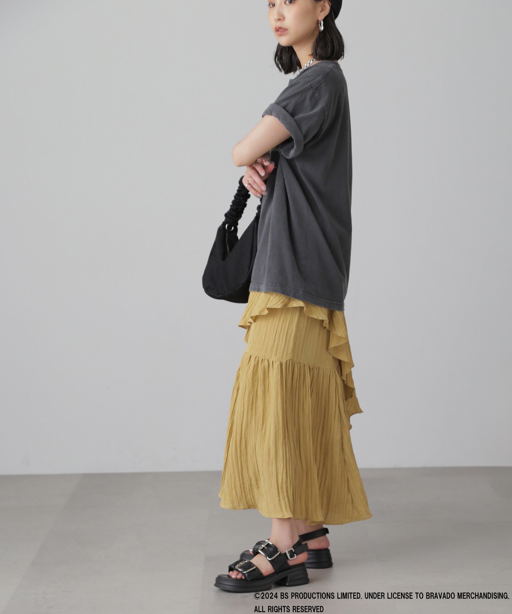  「ワッシャーランダムティアードスカート」|スカート|