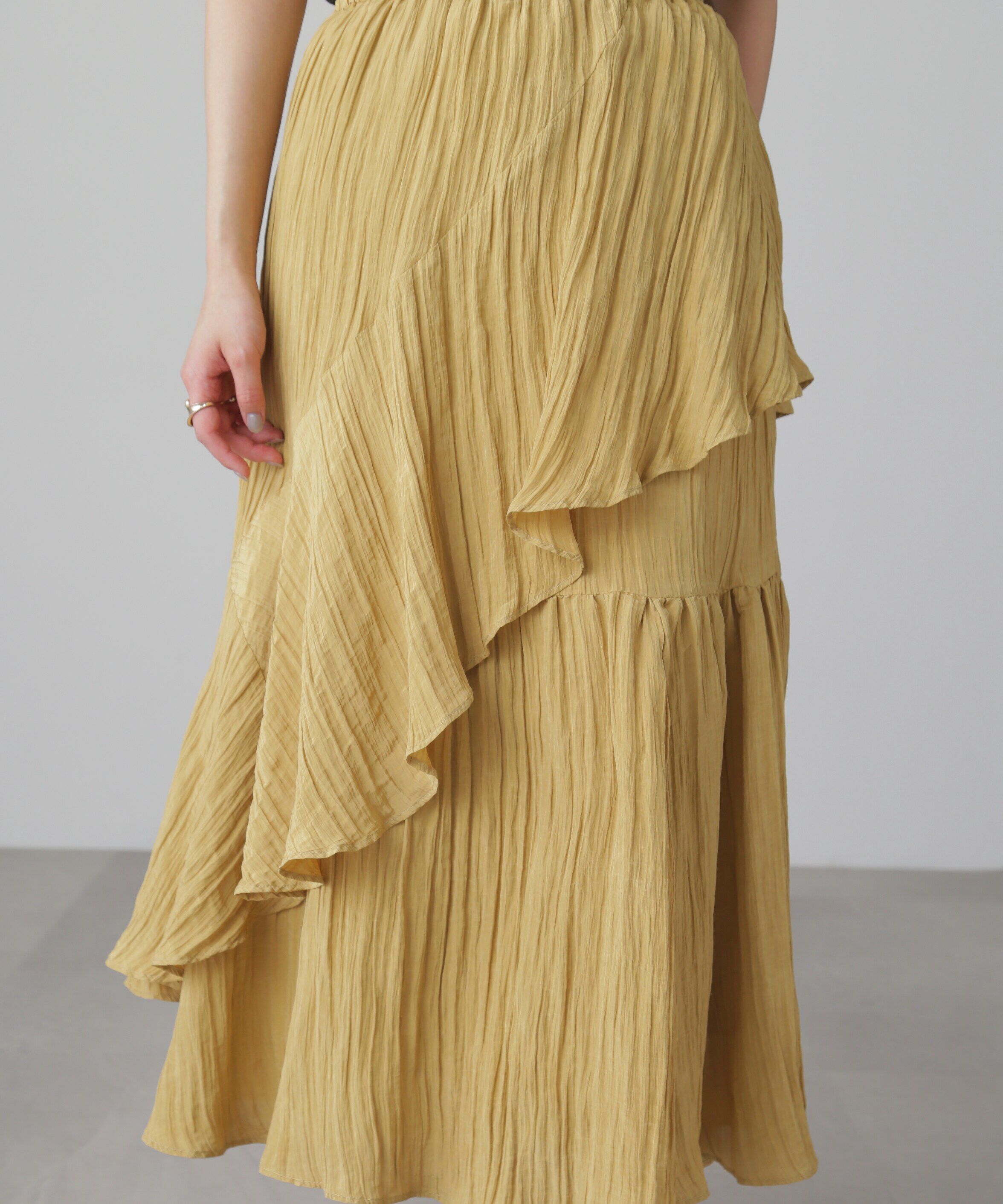  「ワッシャーランダムティアードスカート」|スカート|