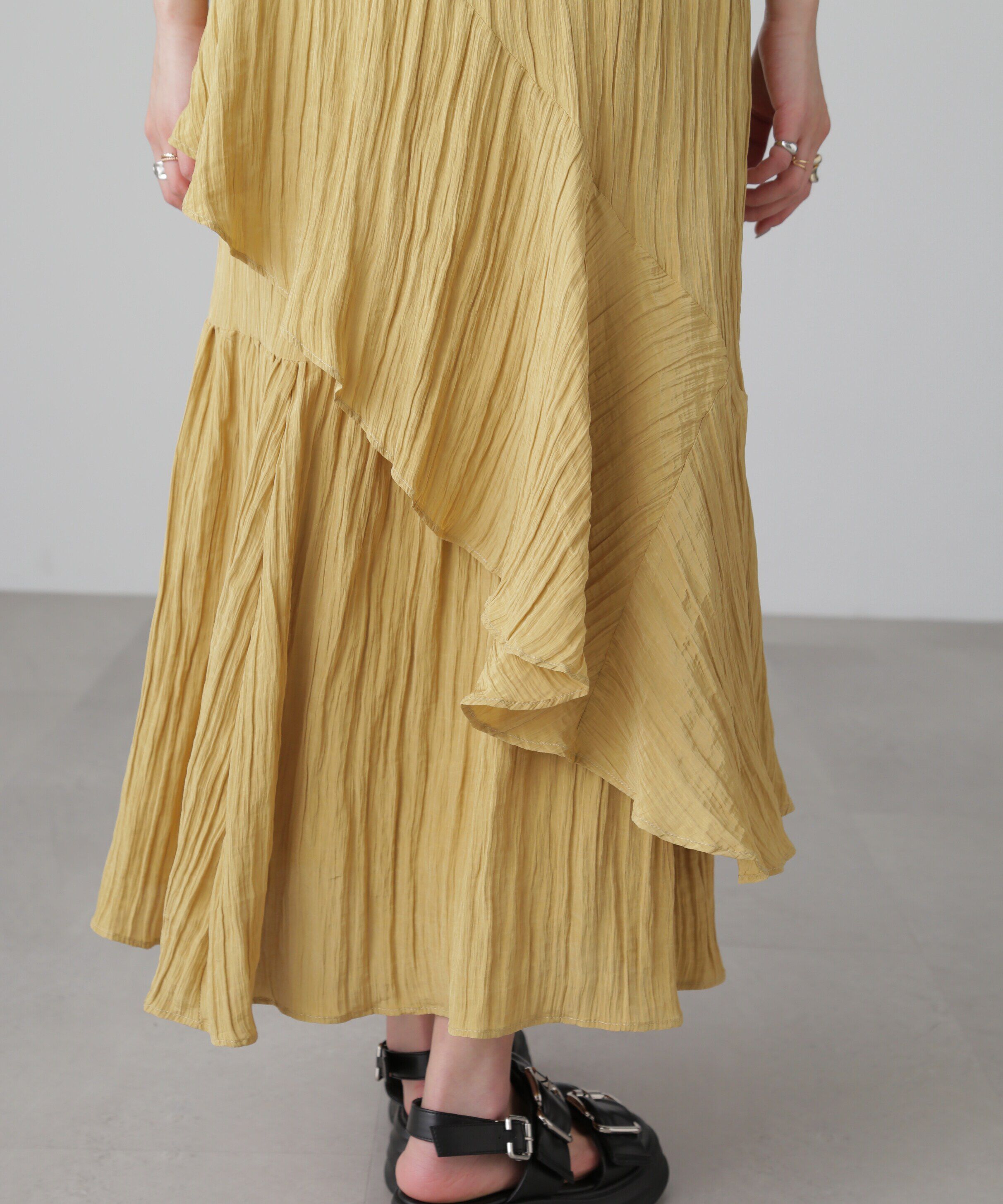  「ワッシャーランダムティアードスカート」|スカート|