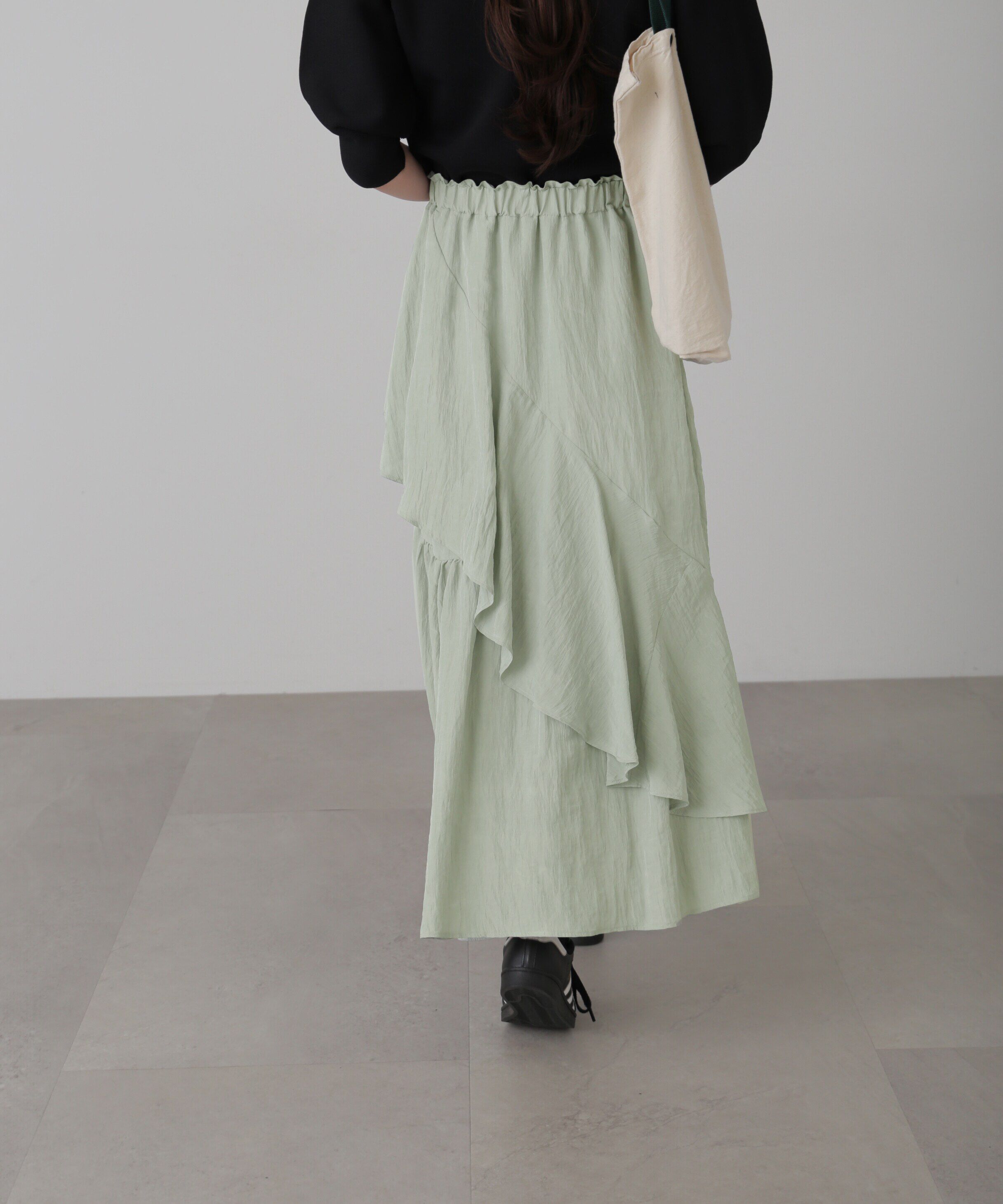  「ワッシャーランダムティアードスカート」|スカート|