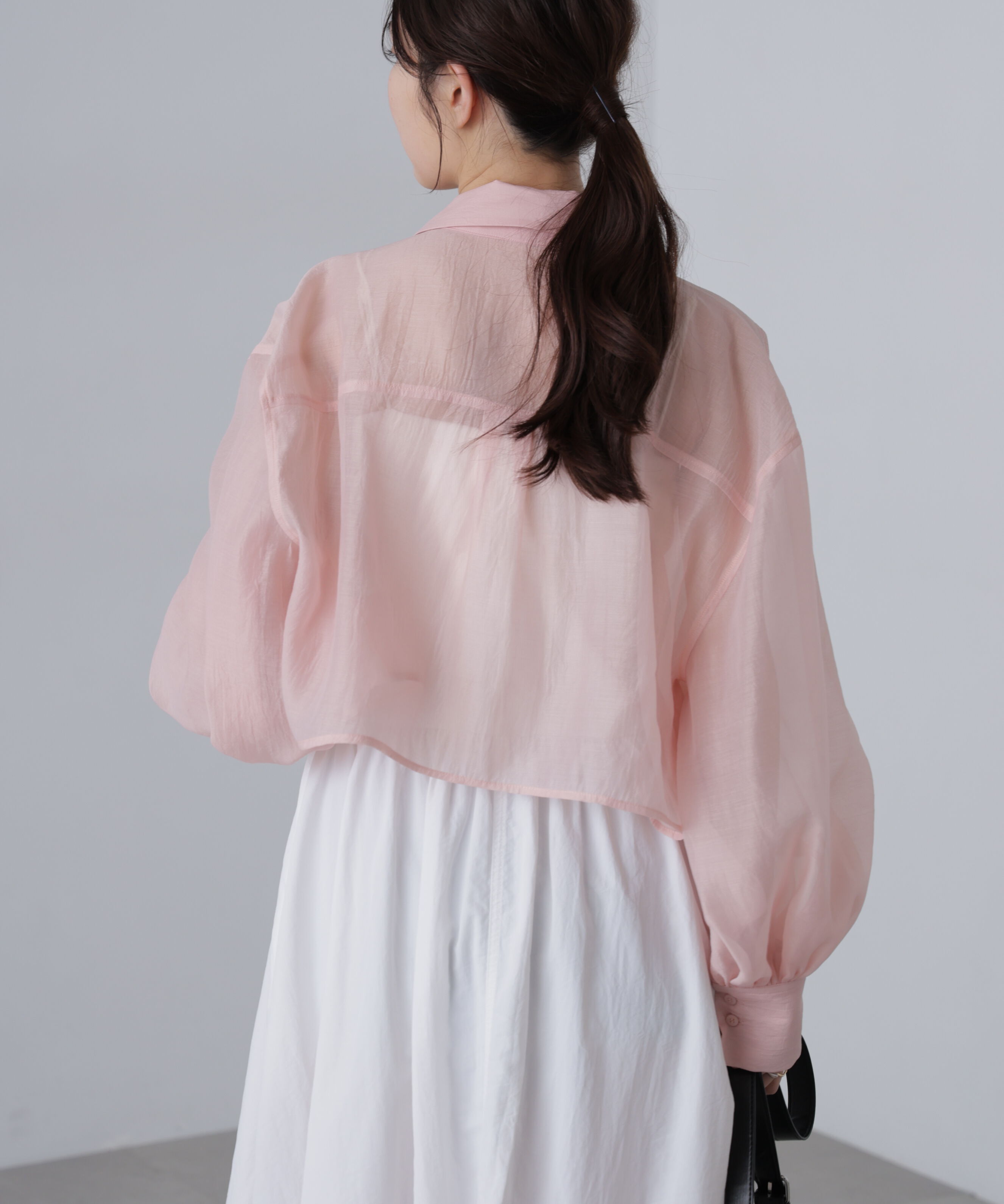  「シアーオーガンジーショート丈シャツ」|シャツ・ブラウス|