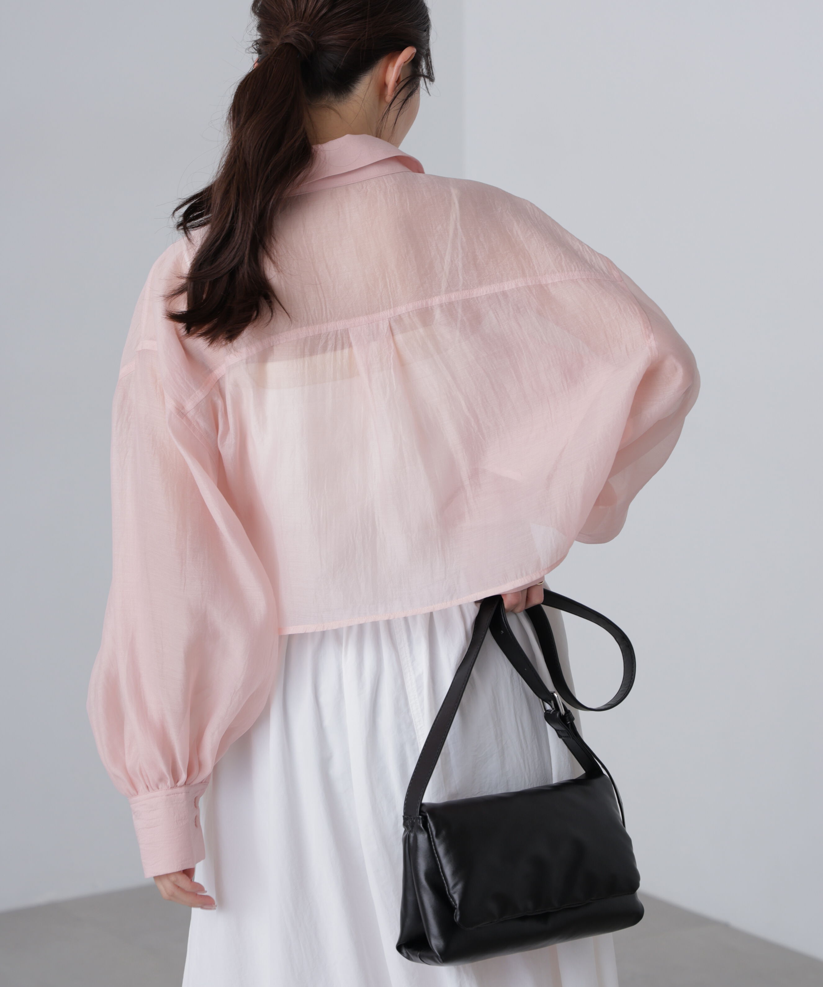  「シアーオーガンジーショート丈シャツ」|シャツ・ブラウス|