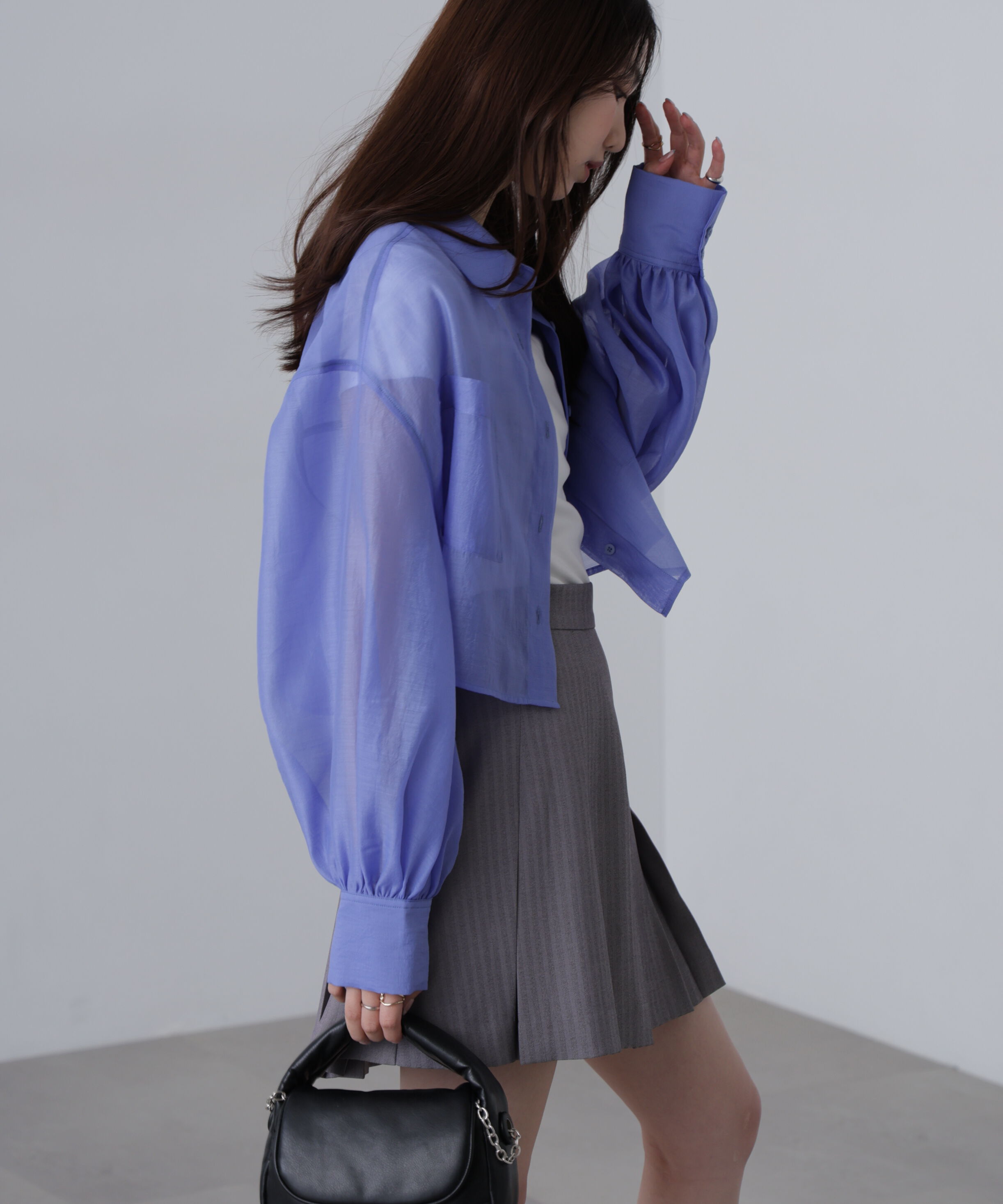  「シアーオーガンジーショート丈シャツ」|シャツ・ブラウス|