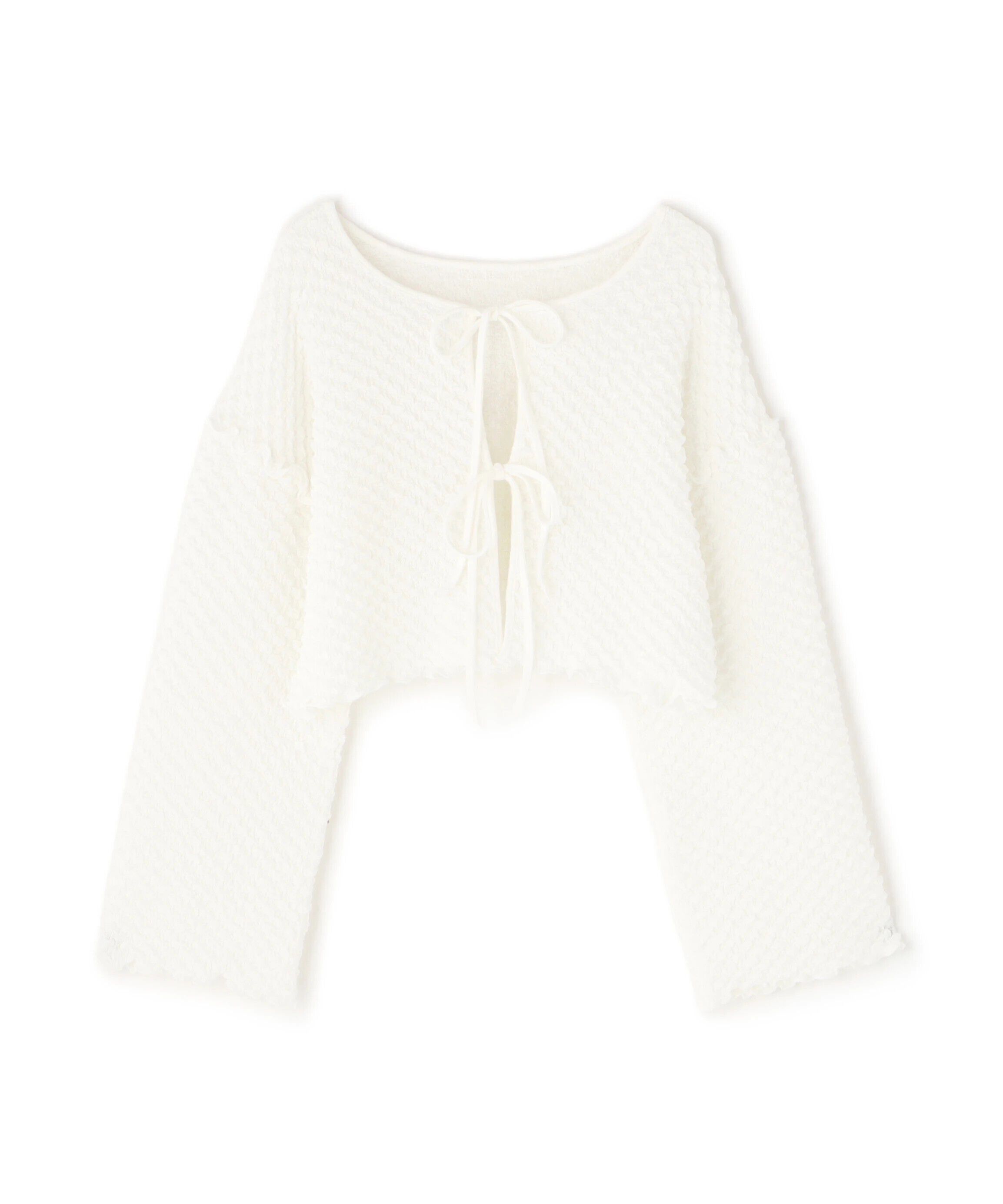  「前後２ＷＡＹぽこぽこリボンカーディガン」|Tシャツ・カットソー|