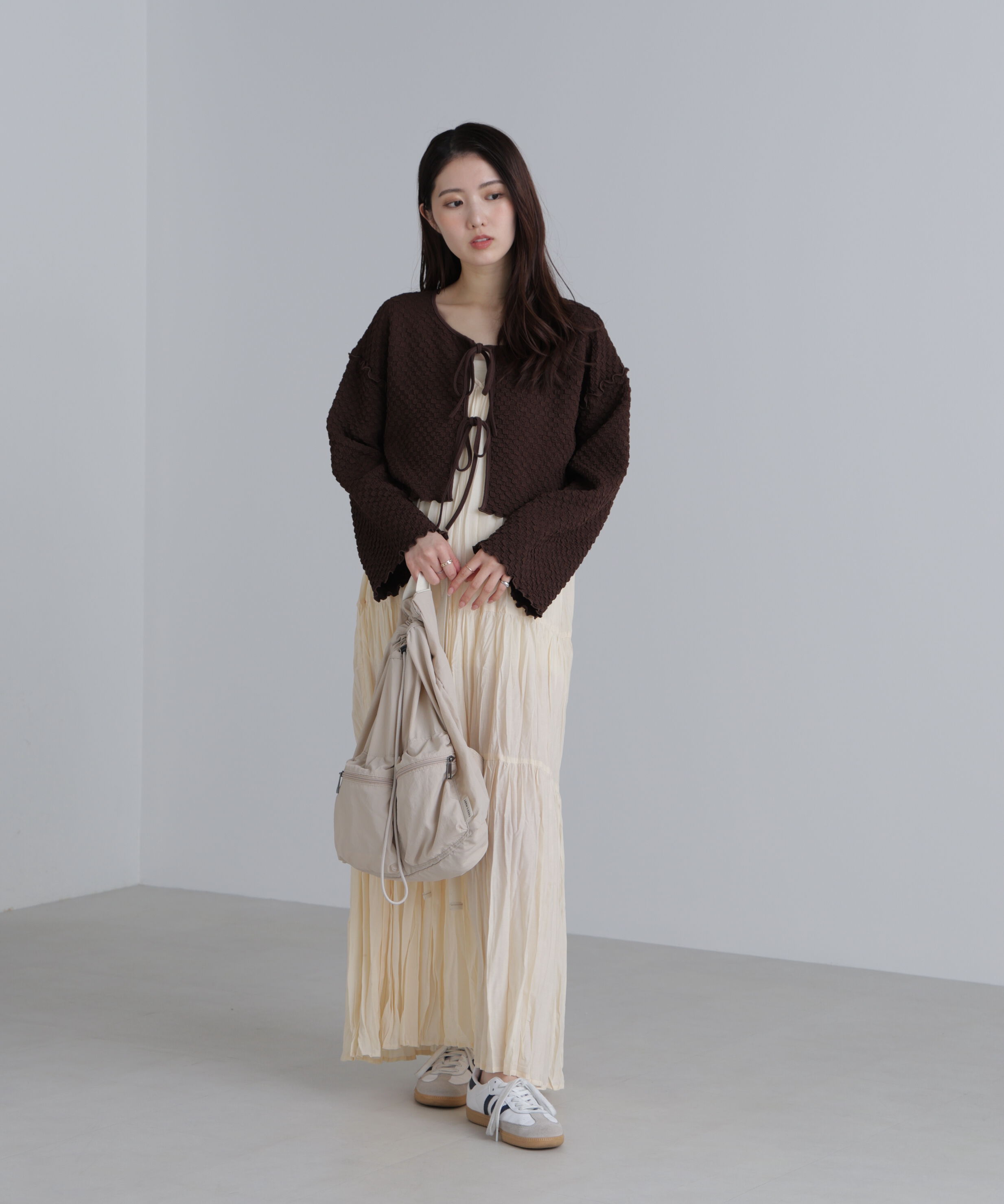  「前後２ＷＡＹぽこぽこリボンカーディガン」|Tシャツ・カットソー|