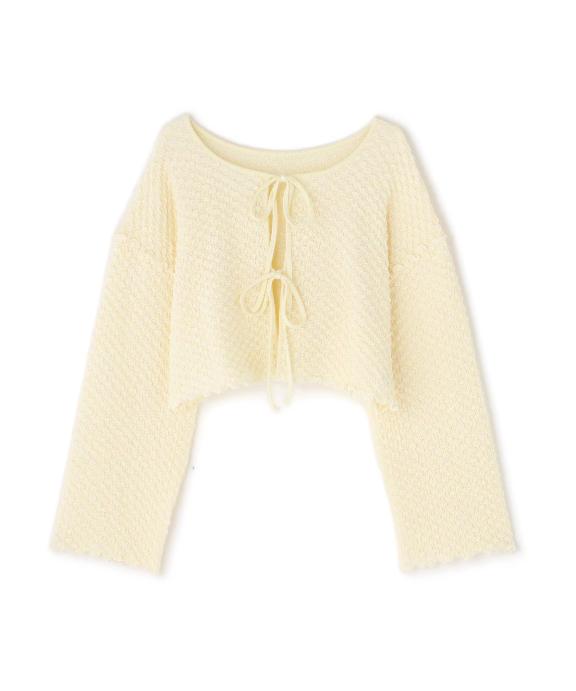  「前後２ＷＡＹぽこぽこリボンカーディガン」|Tシャツ・カットソー|