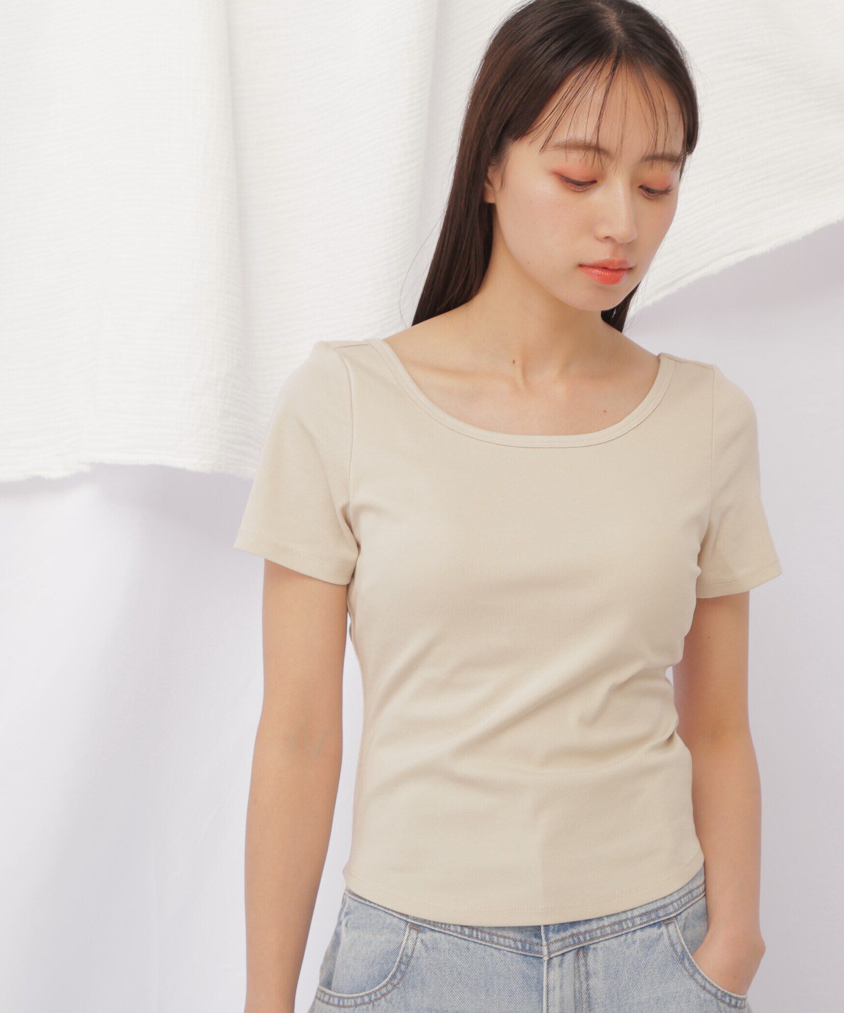  「《JILL by BASIC》カップ付きTシャツ」|Tシャツ・カットソー|