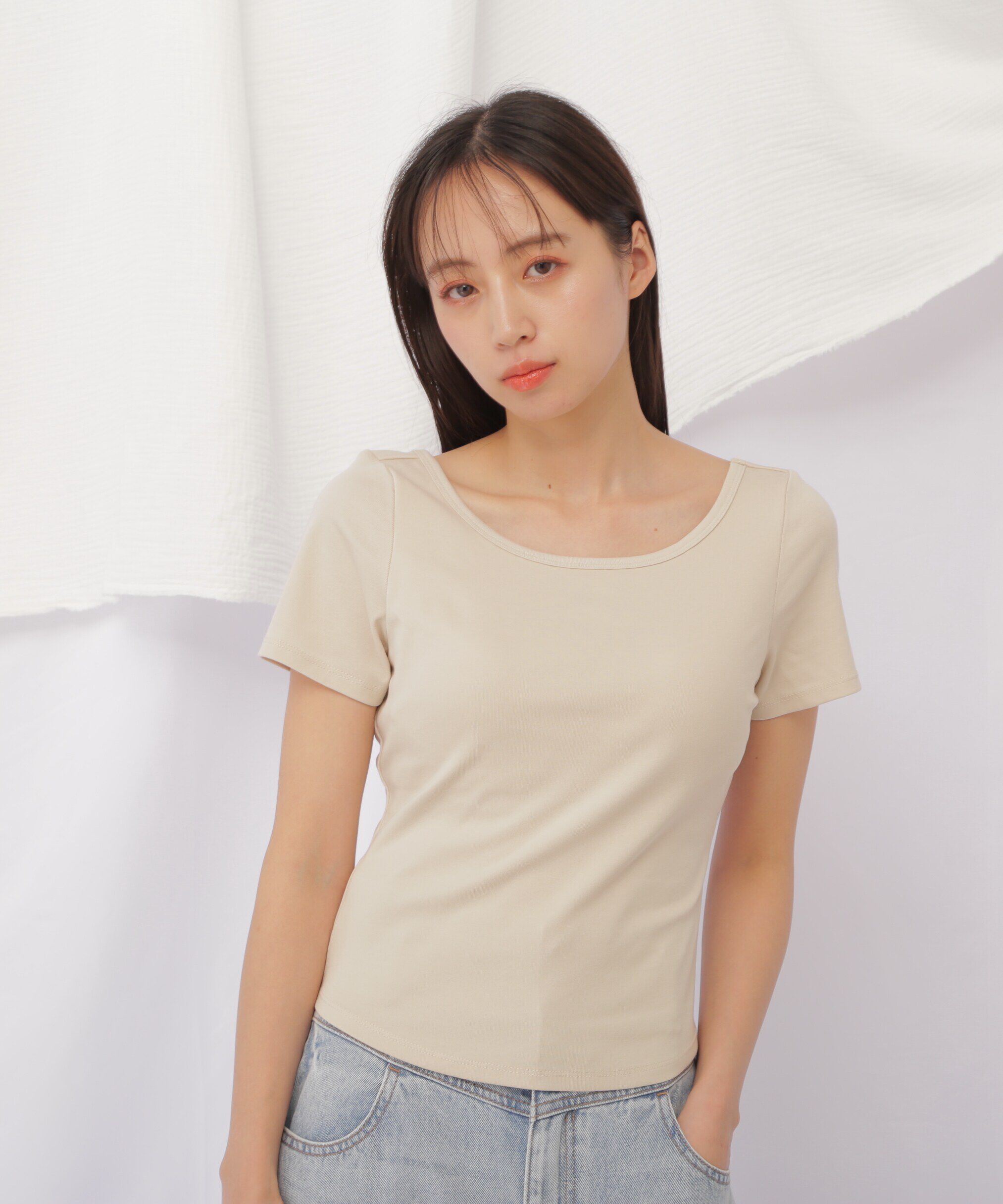  「《JILL by BASIC》カップ付きTシャツ」|Tシャツ・カットソー|