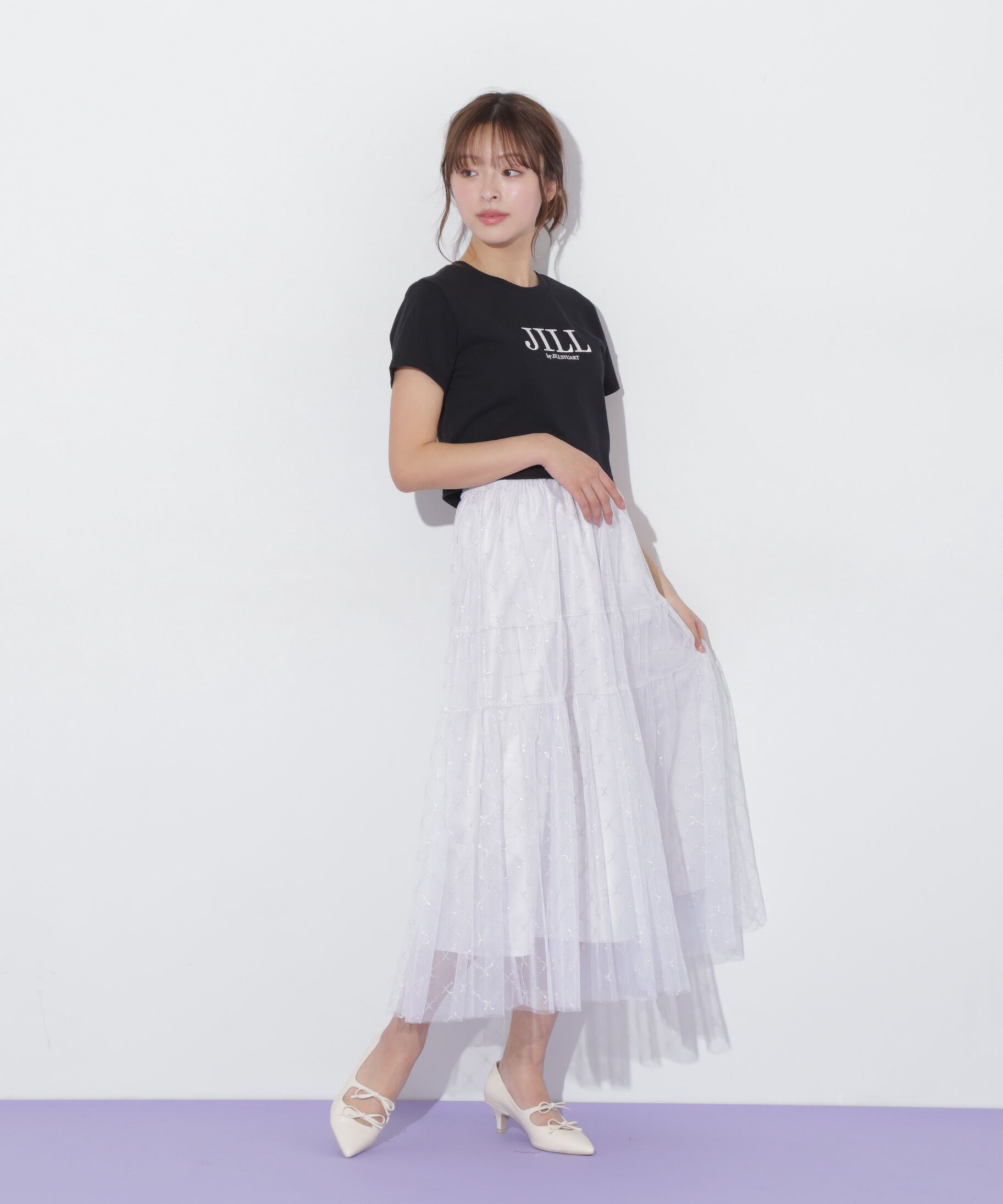  「ショート丈刺繍ロゴTシャツオーガニックコットン」|Tシャツ・カットソー|