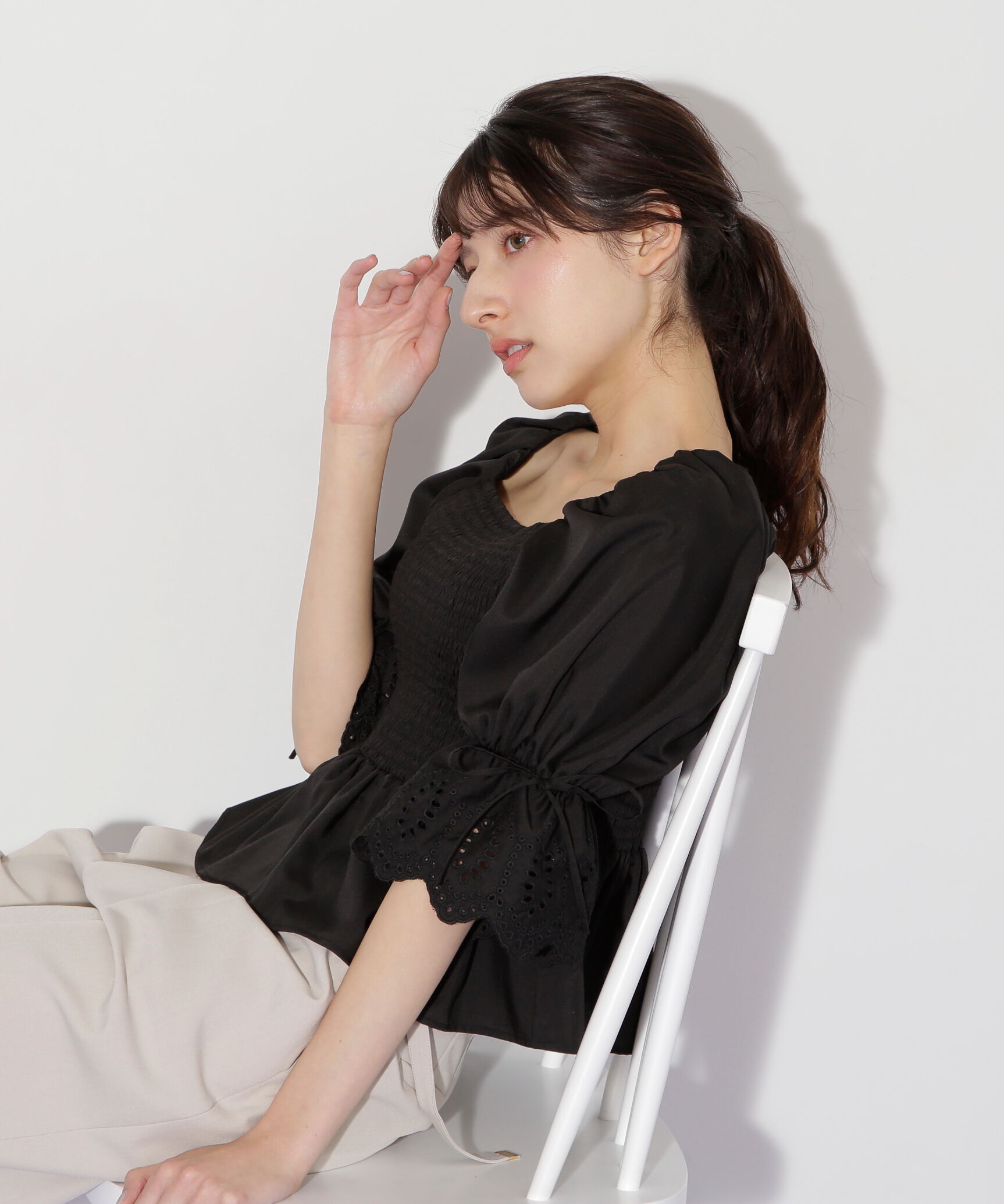  「エンブロイダリーパフブラウス」|シャツ・ブラウス|