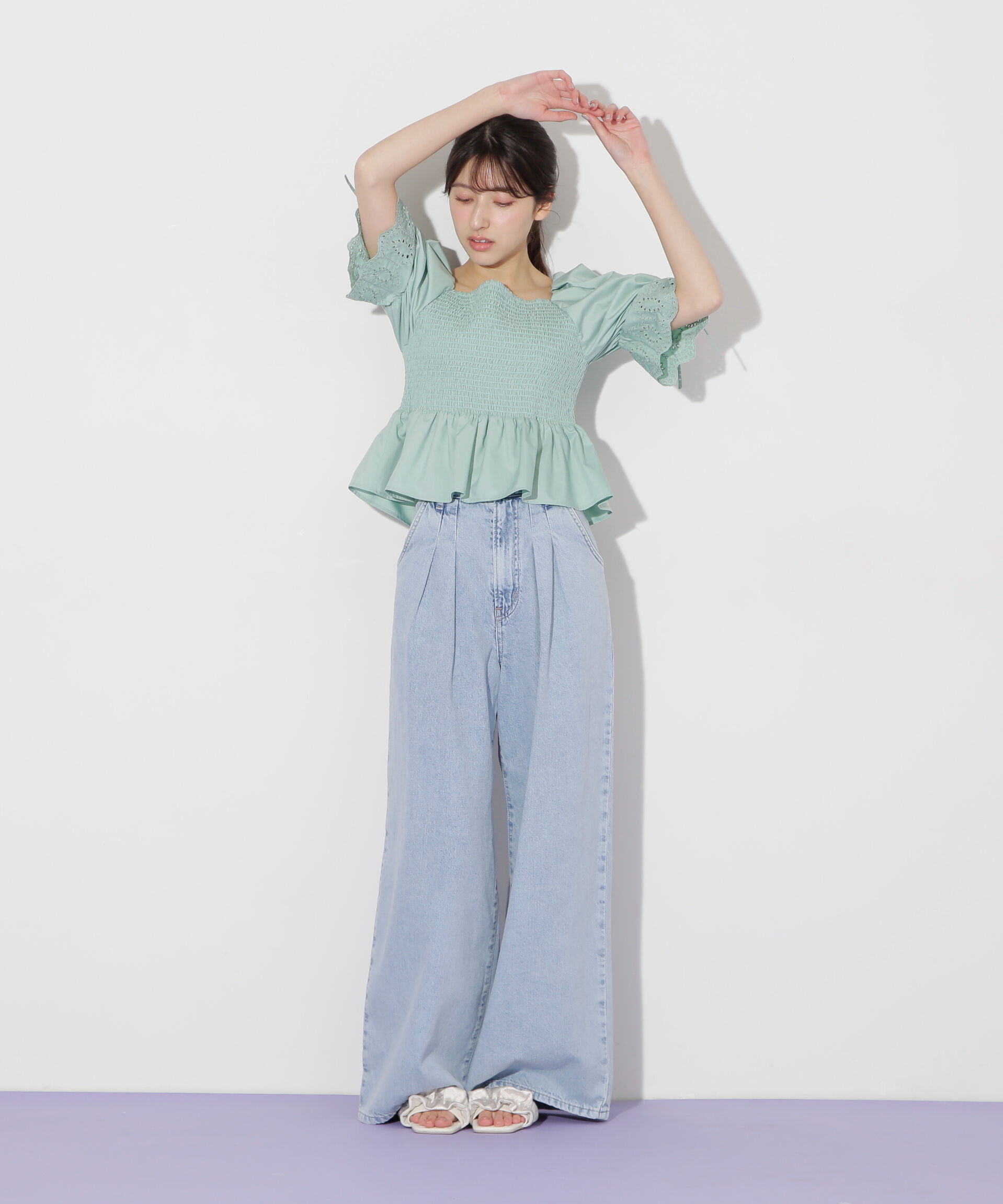  「エンブロイダリーパフブラウス」|シャツ・ブラウス|