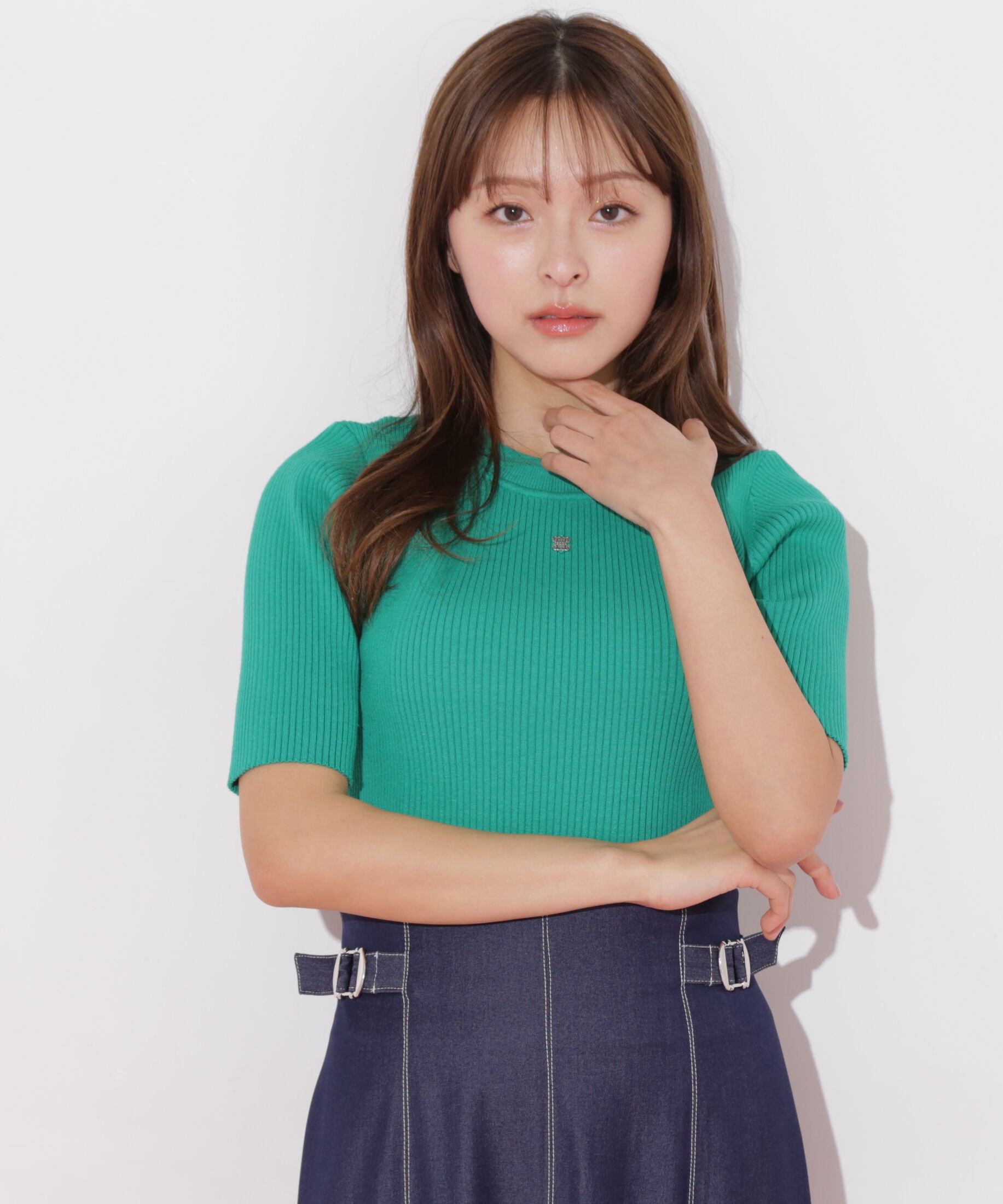  「メタルプレートリブニット」|ニット・セーター|