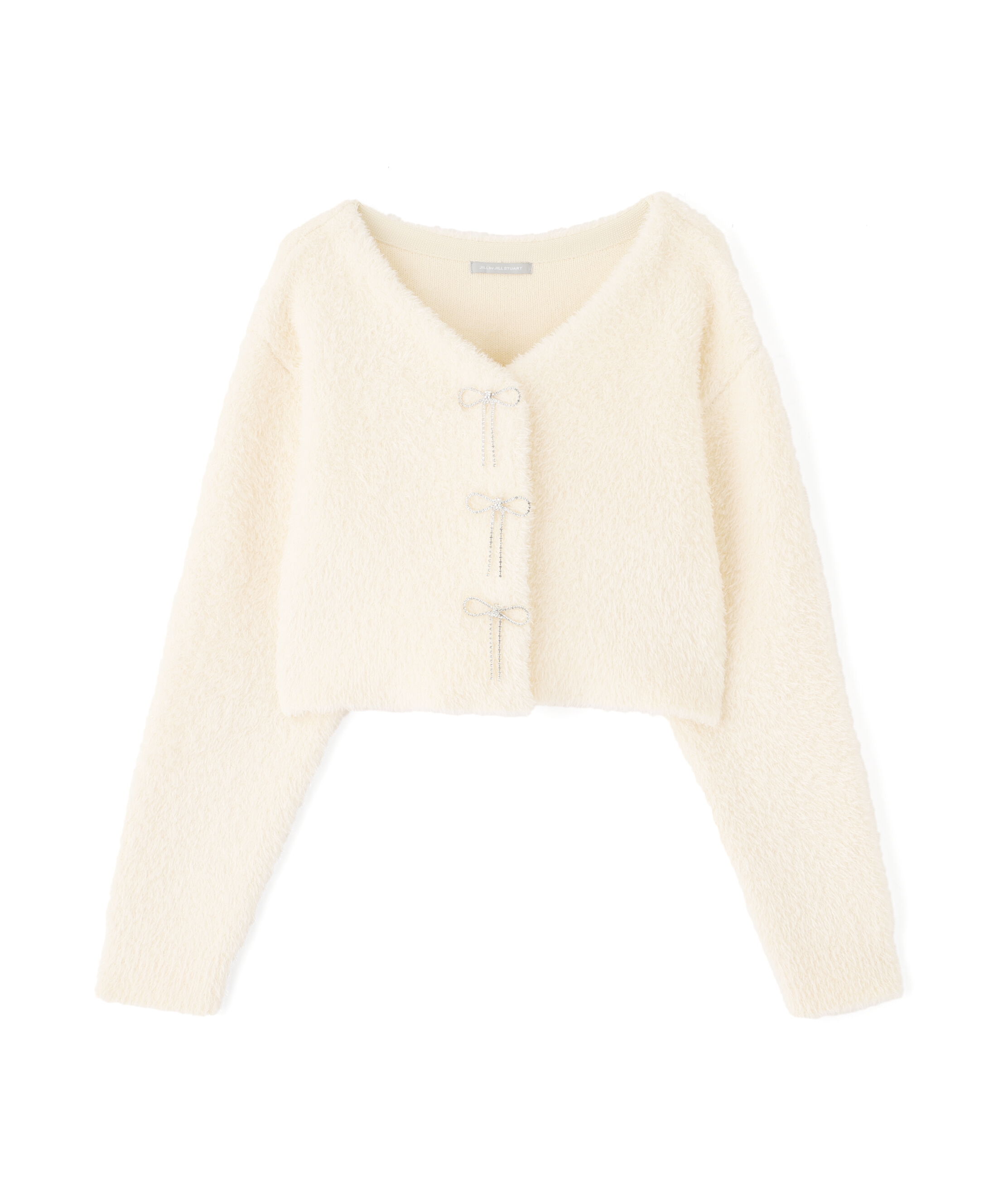  「リボンビジューフェザーカーディガン」|ニット・セーター|