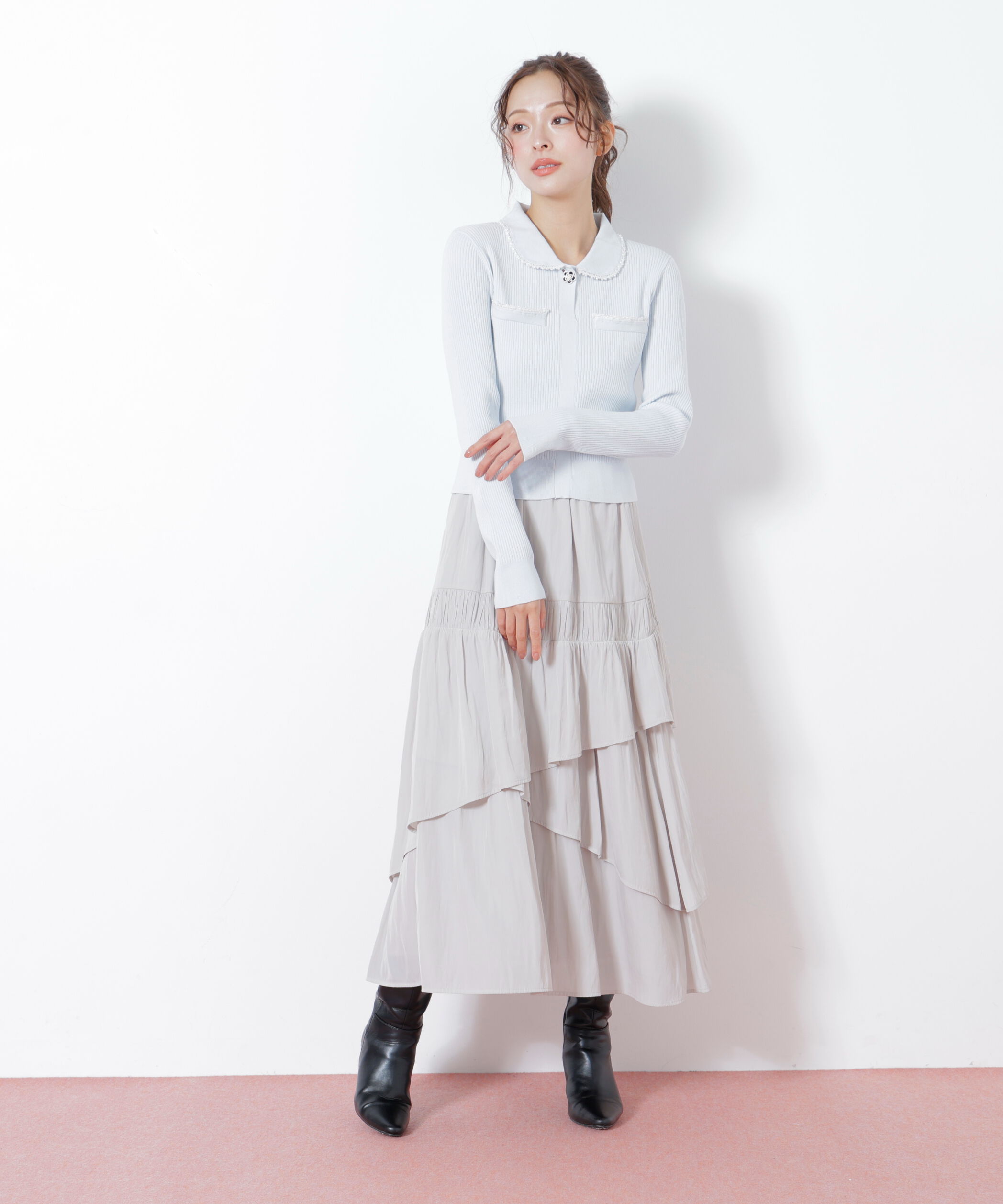  「割線ランダムティアードスカート」|スカート|