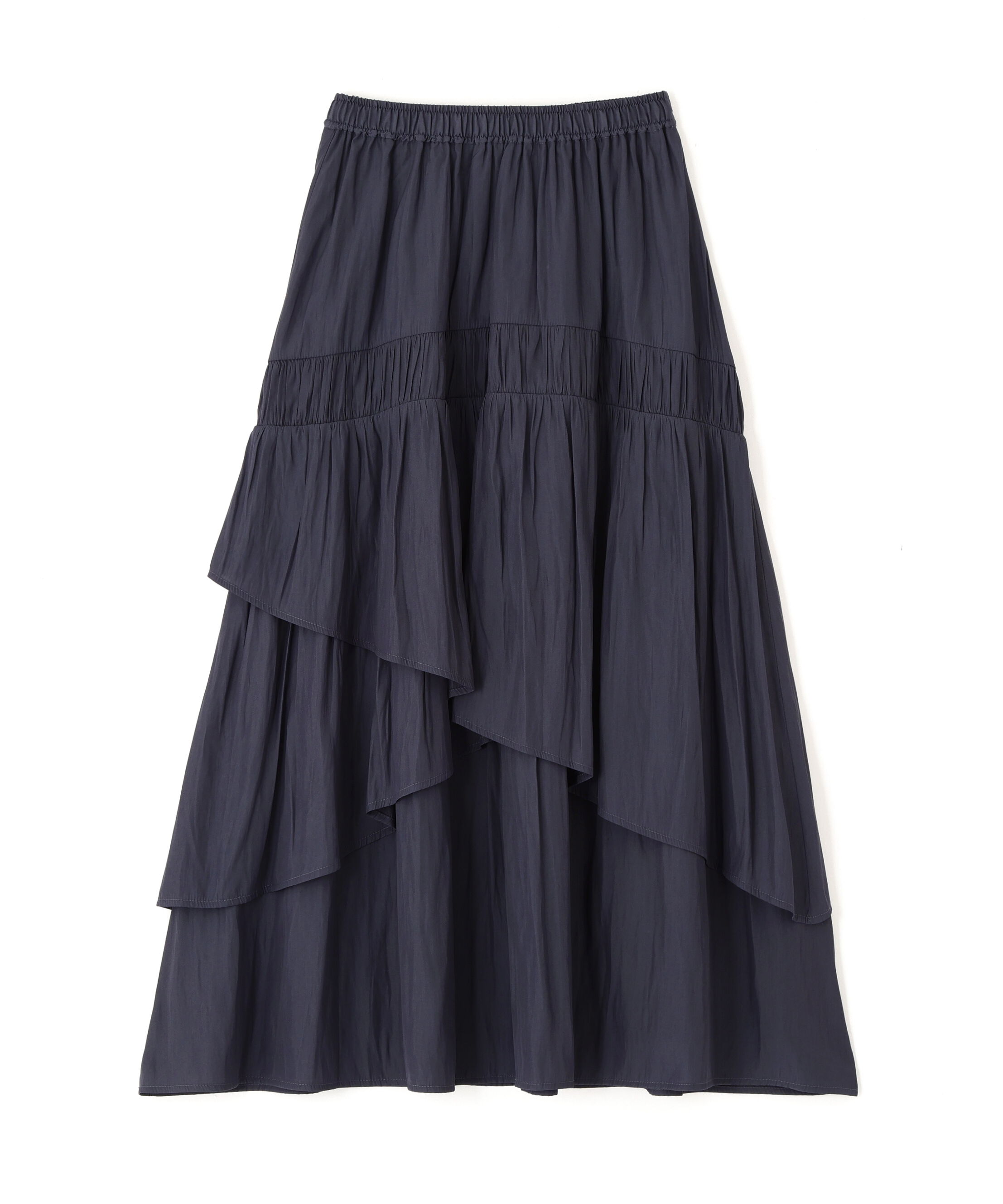  「割線ランダムティアードスカート」|スカート|ネイビー