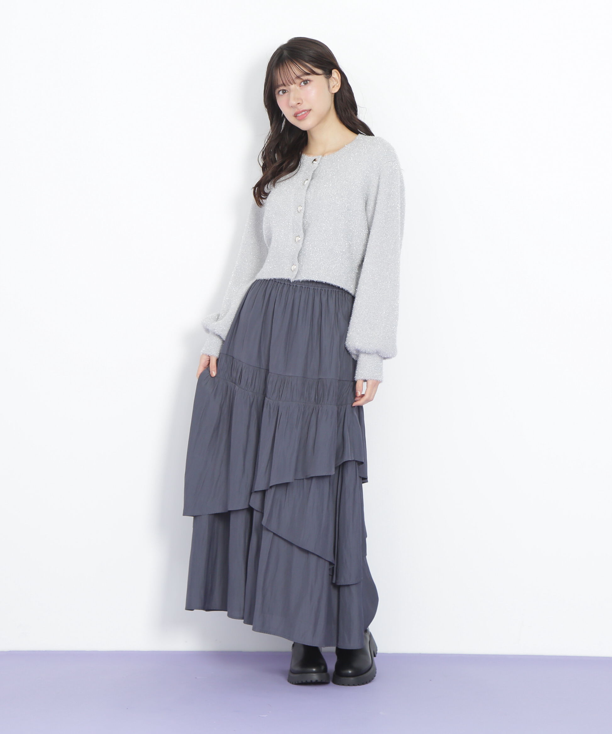  「割線ランダムティアードスカート」|スカート|