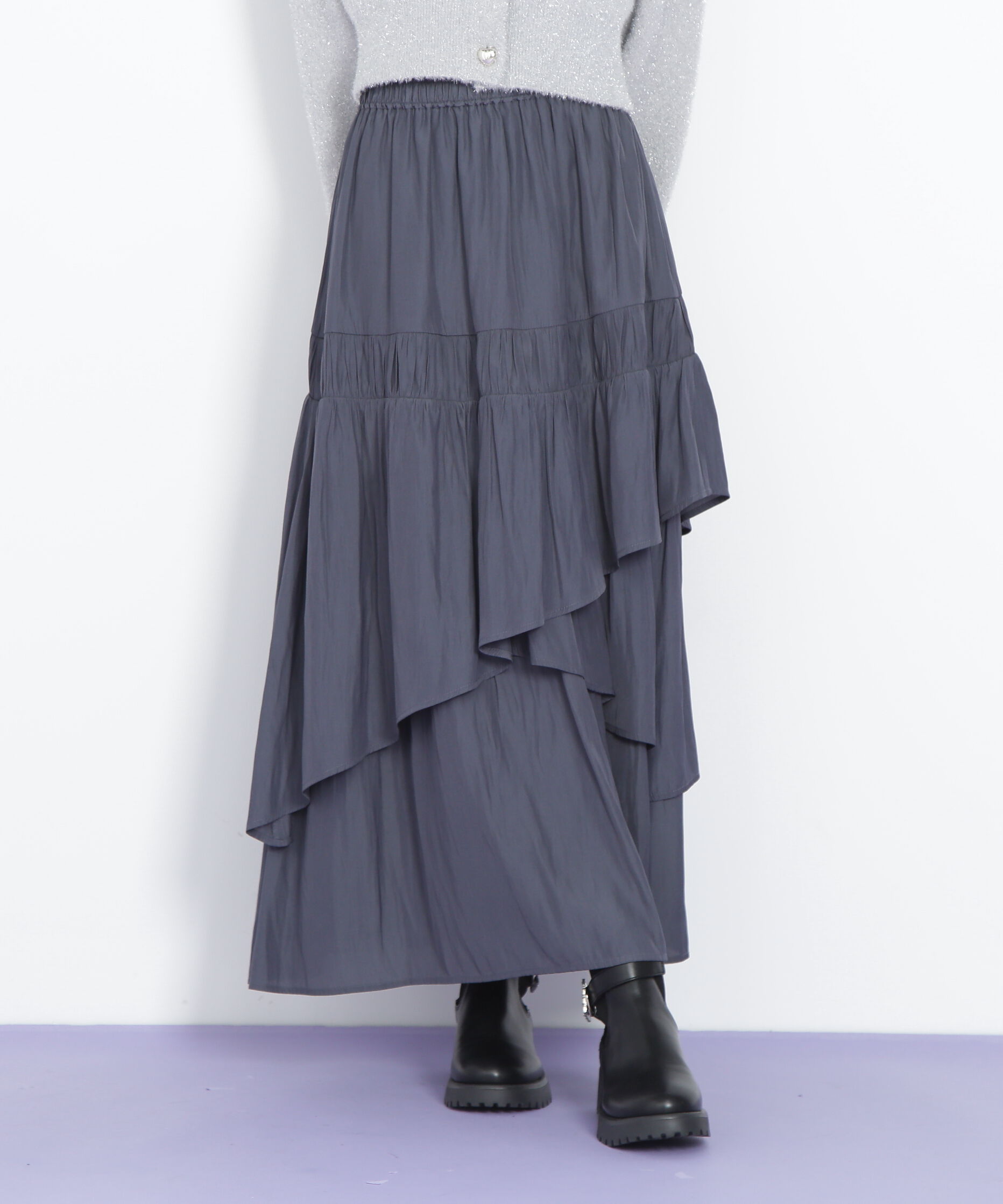  「割線ランダムティアードスカート」|スカート|