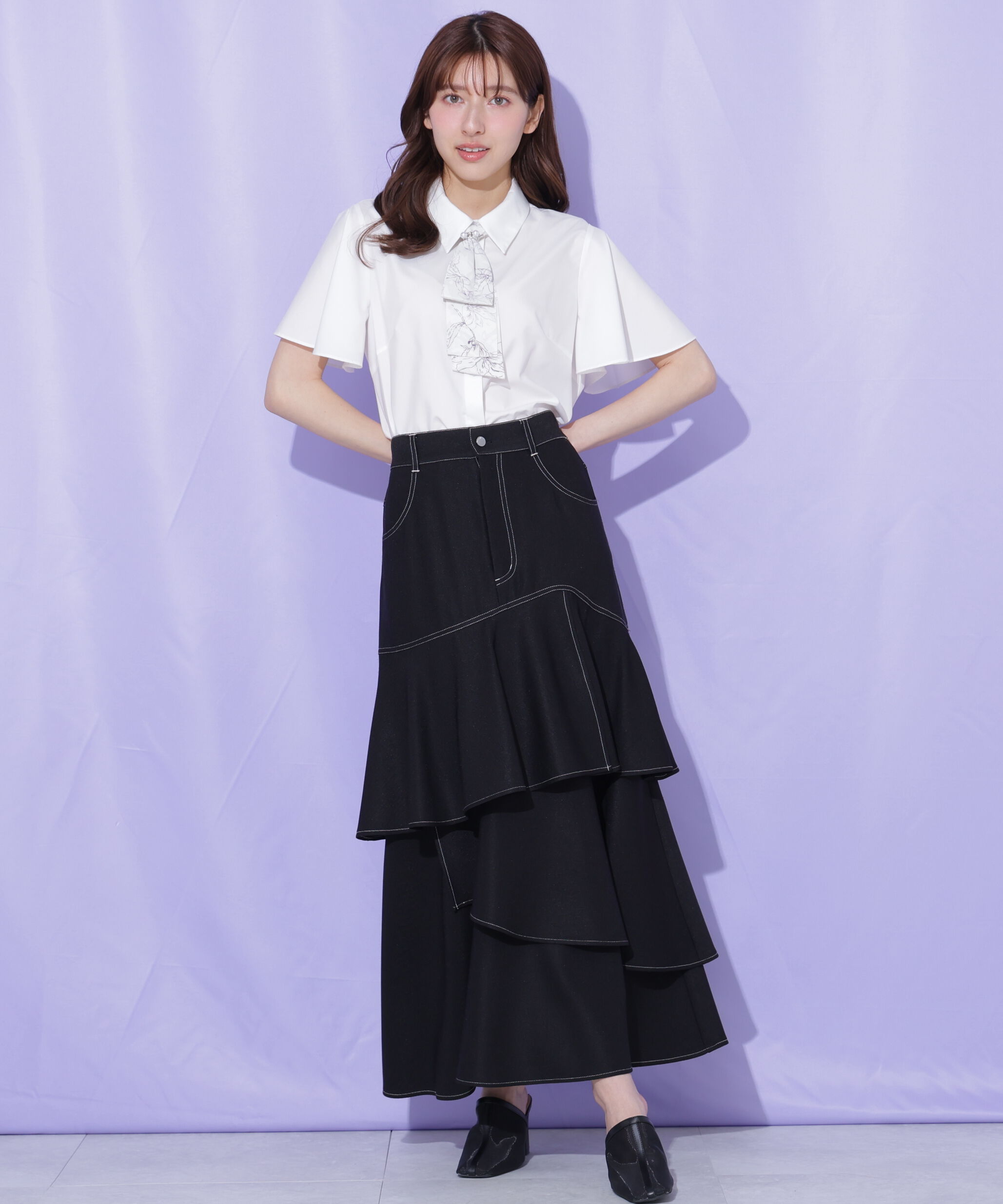  「アシメティアードスカート」|スカート|