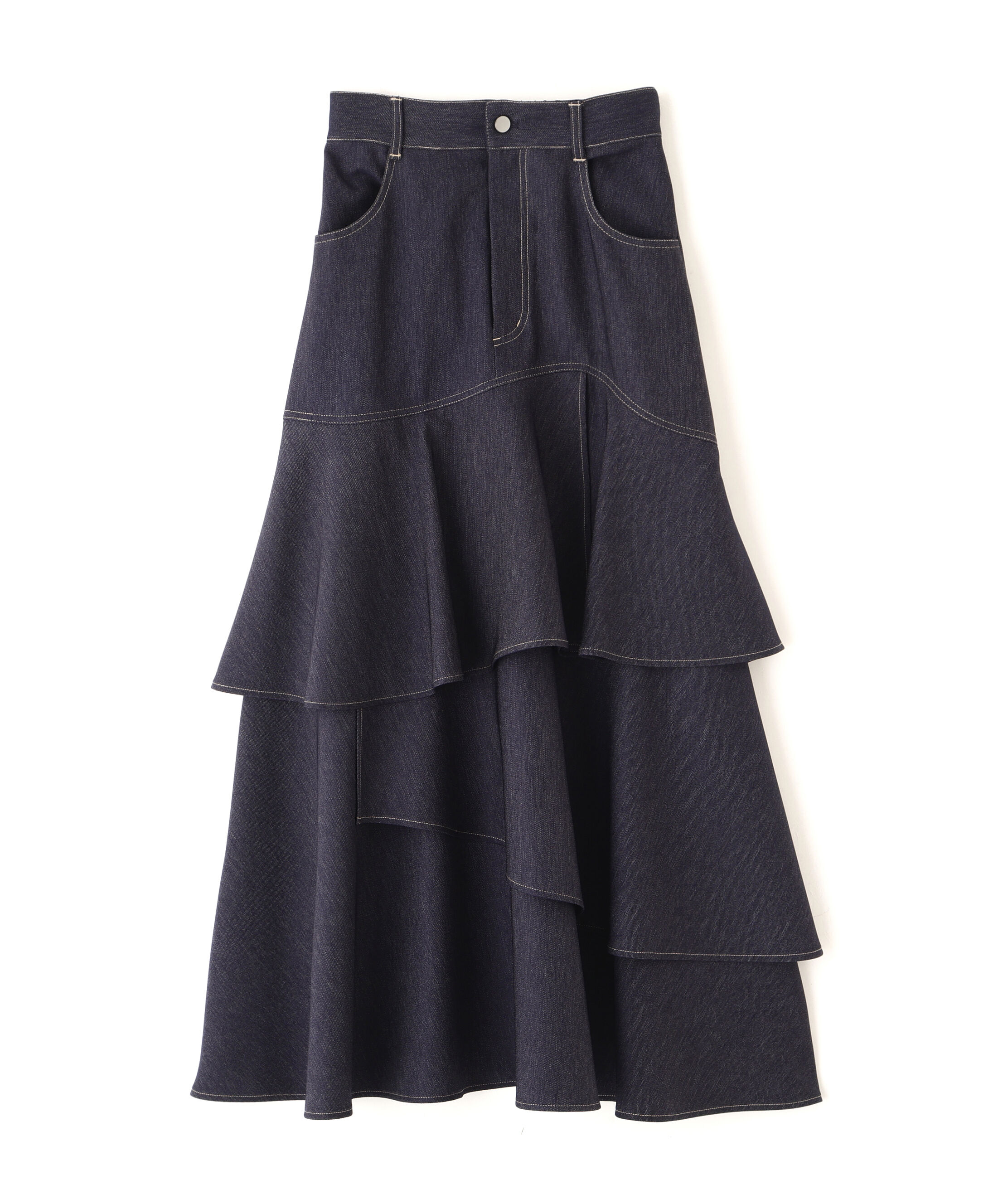  「アシメティアードスカート」|スカート|インディゴ