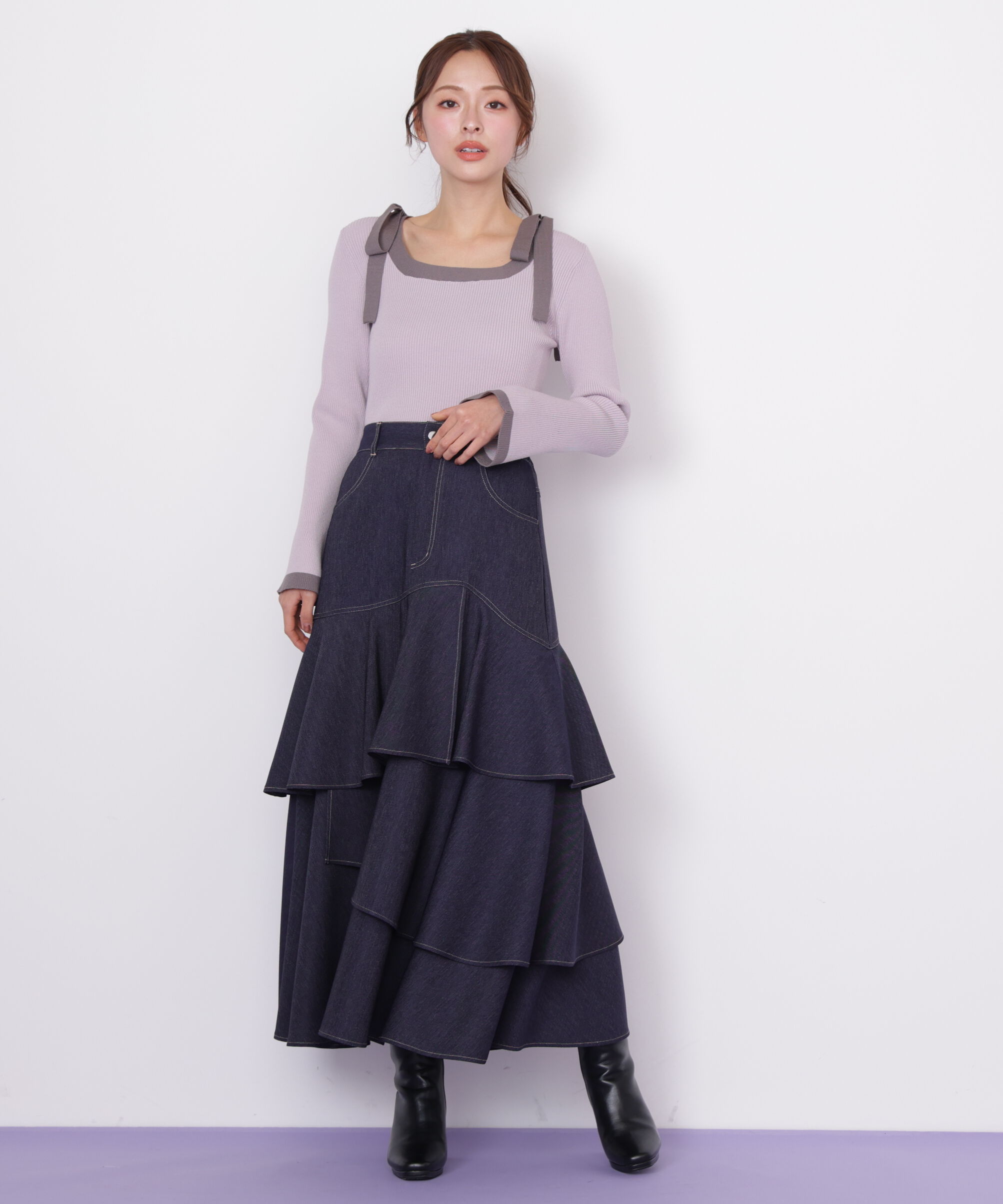  「アシメティアードスカート」|スカート|