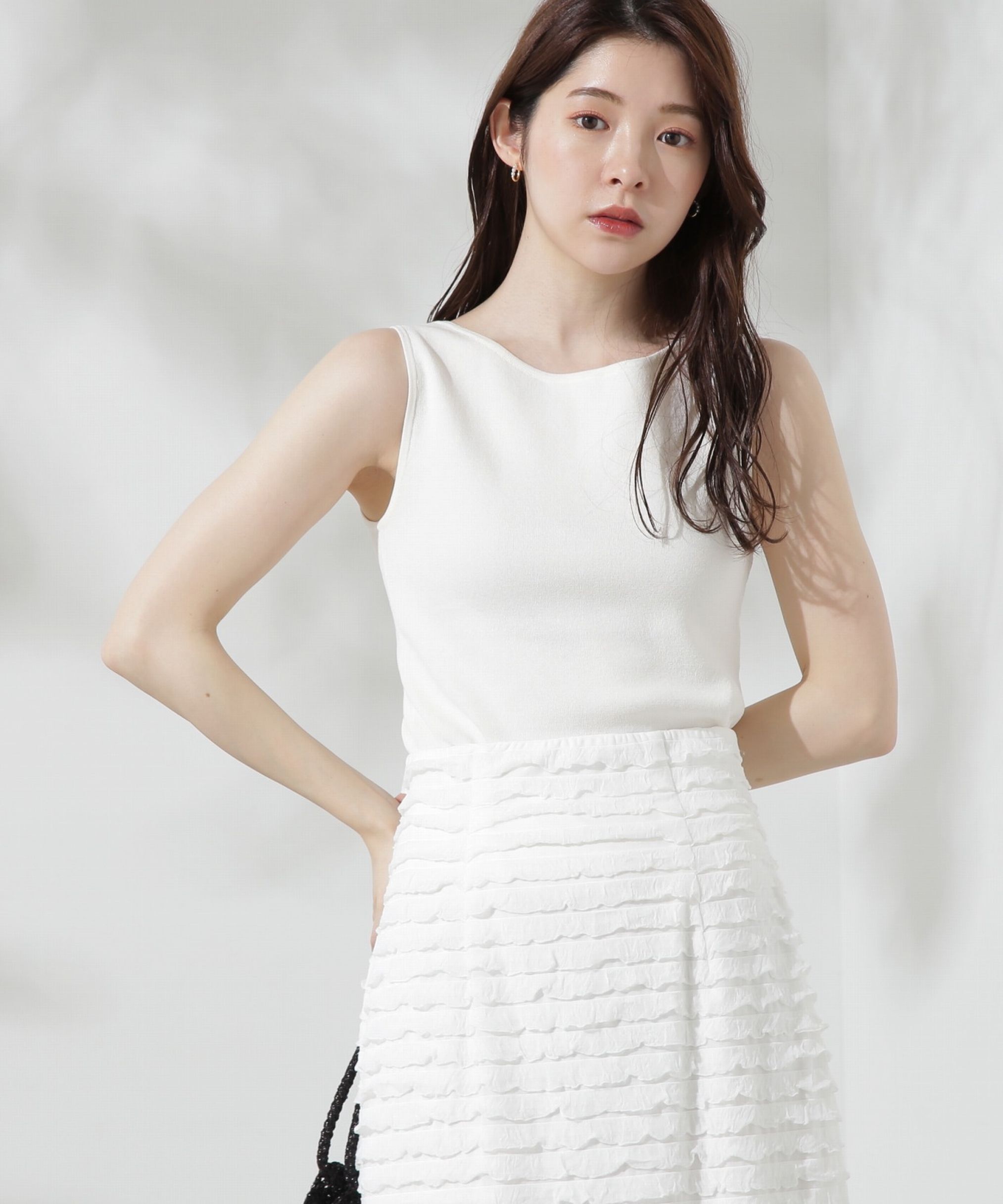 PROPORTION BODY DRESSING「前後2wayニットタンク」|ニット・セーター|エクリュ1