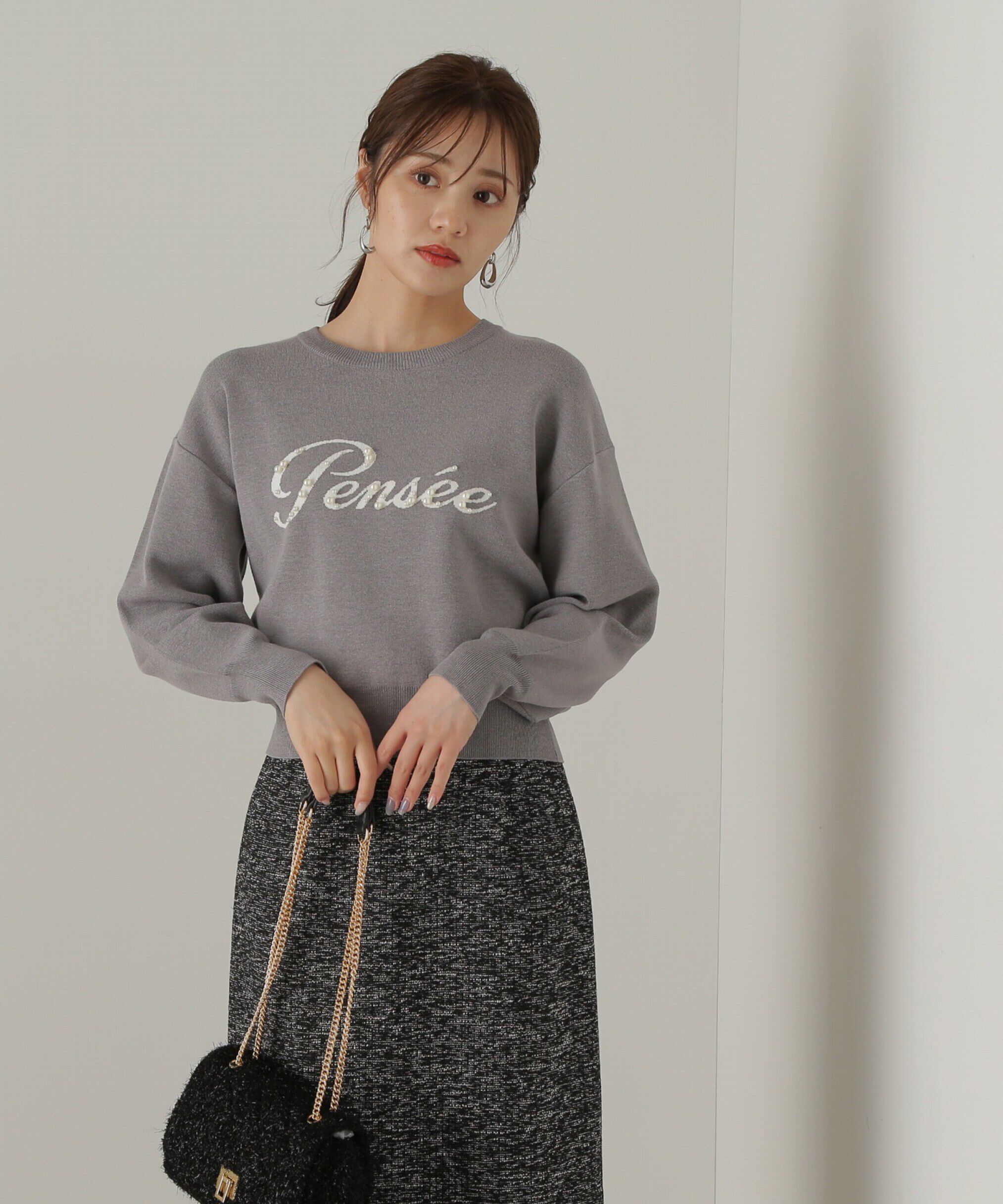 PROPORTION BODY DRESSING「パールロゴニット　WEB限定カラー：ブラウン　24AW」|ニット・セーター|