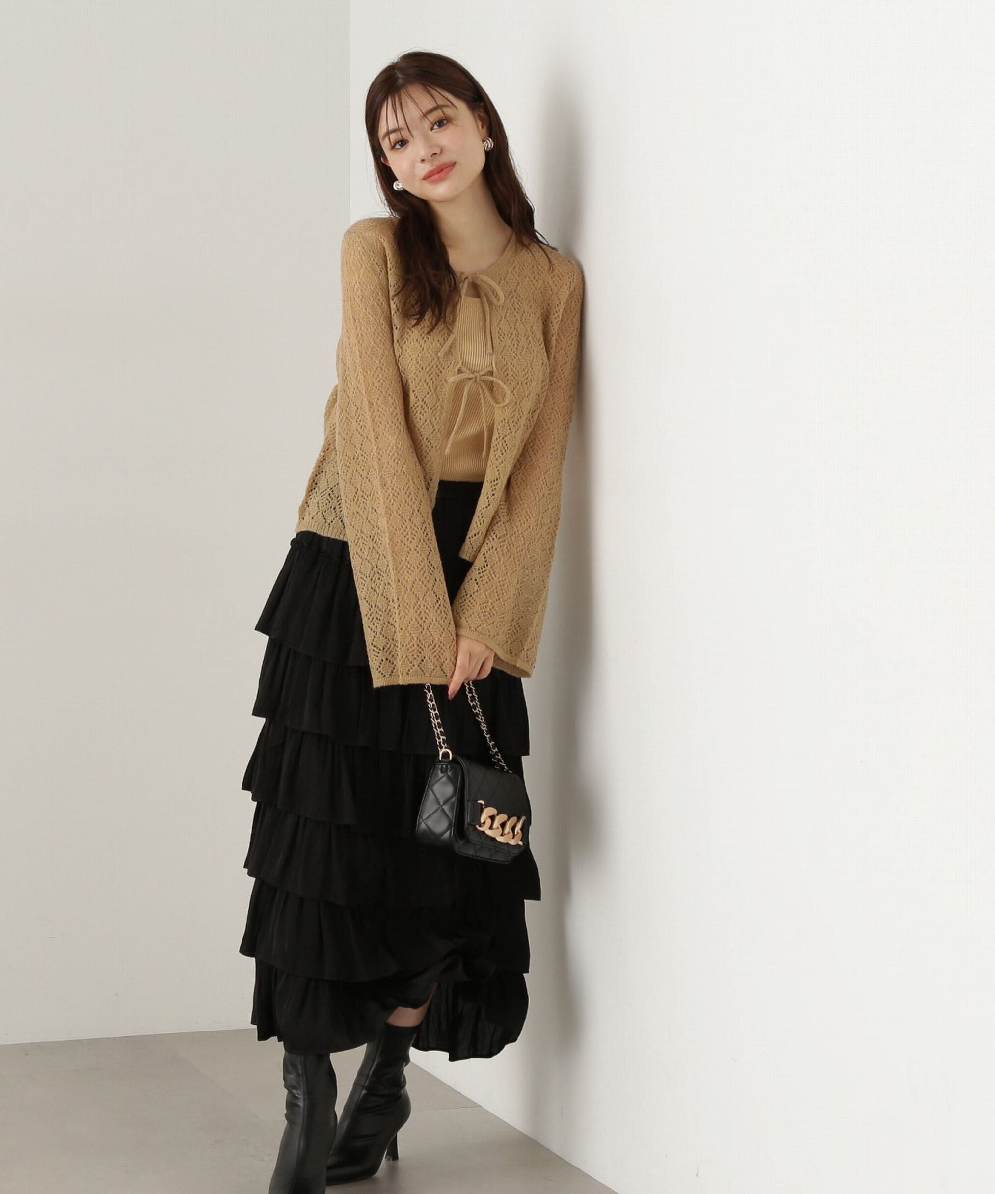 PROPORTION BODY DRESSING「ティアードフリルスカート　24AW」|スカート|ブラック