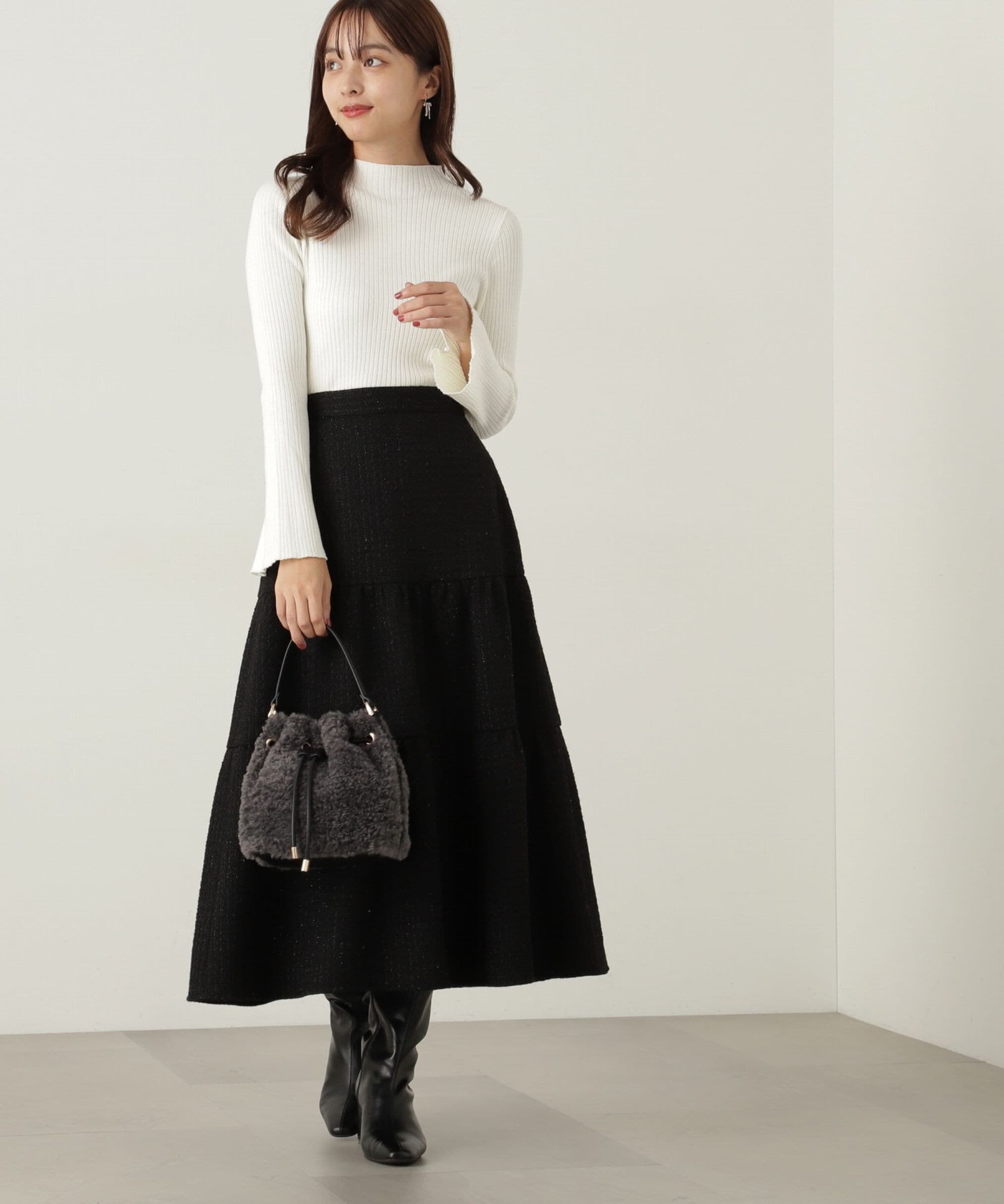 PROPORTION BODY DRESSING「ツイードティアードスカート」|スカート|