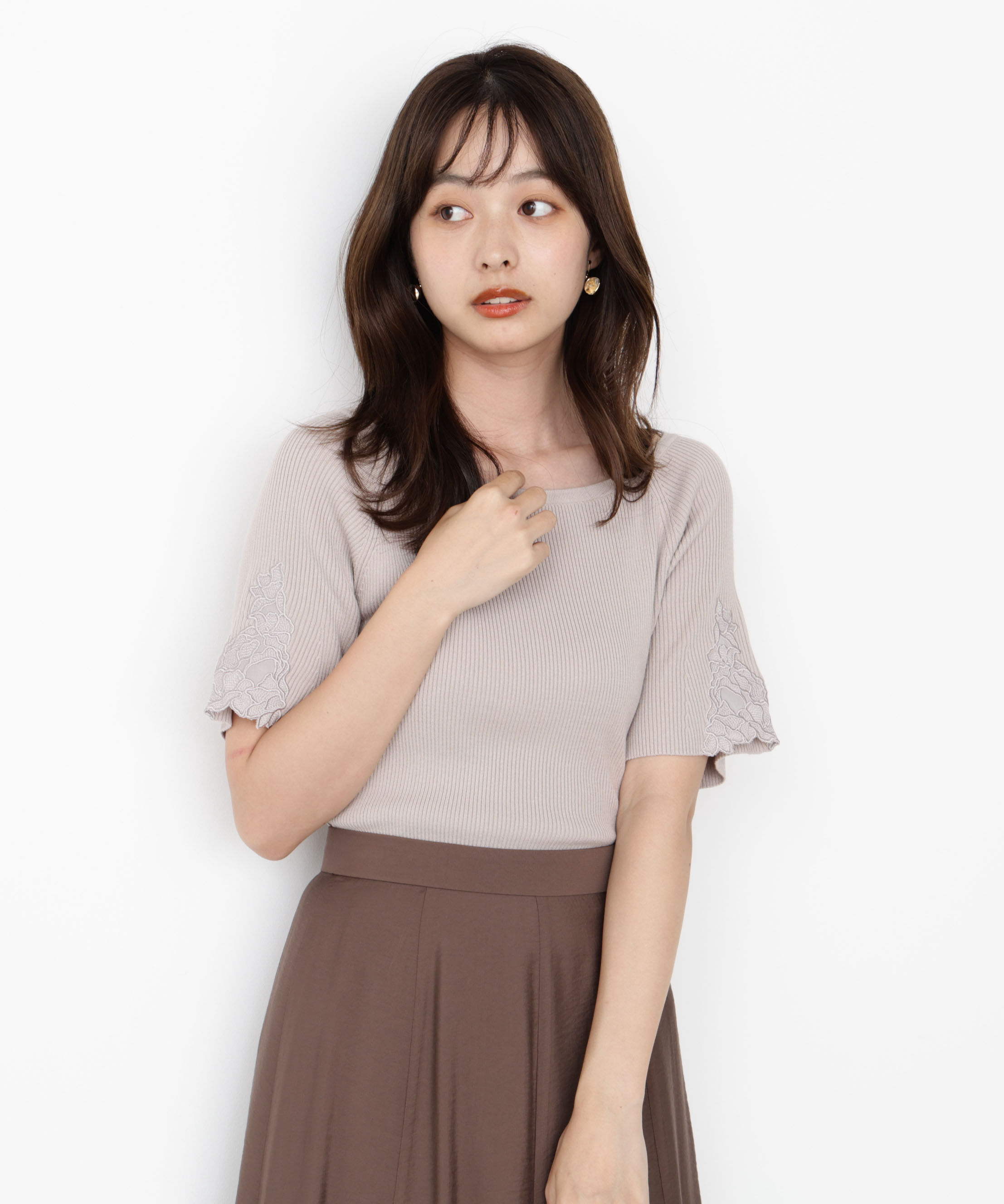 PROPORTION BODY DRESSING「エンブロイダリースリーブニット」|ニット・セーター|