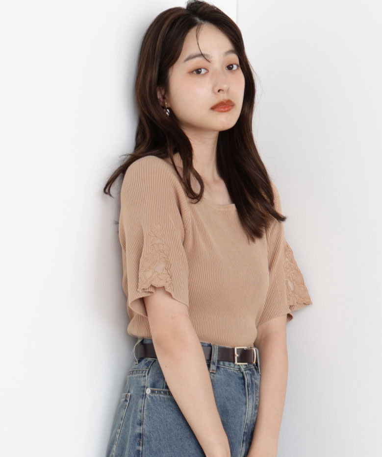 PROPORTION BODY DRESSING「エンブロイダリースリーブニット」|ニット・セーター|
