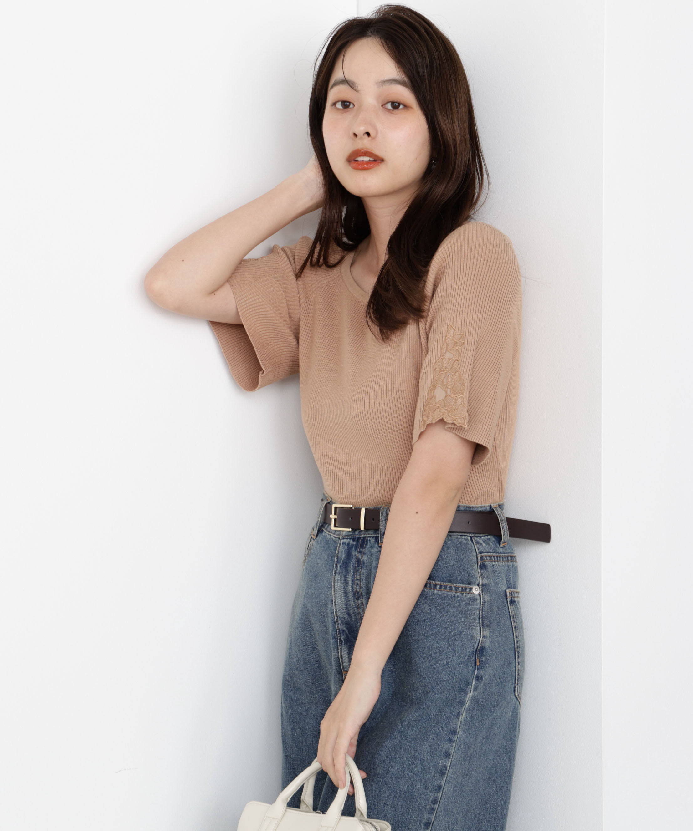 PROPORTION BODY DRESSING「エンブロイダリースリーブニット」|ニット・セーター|