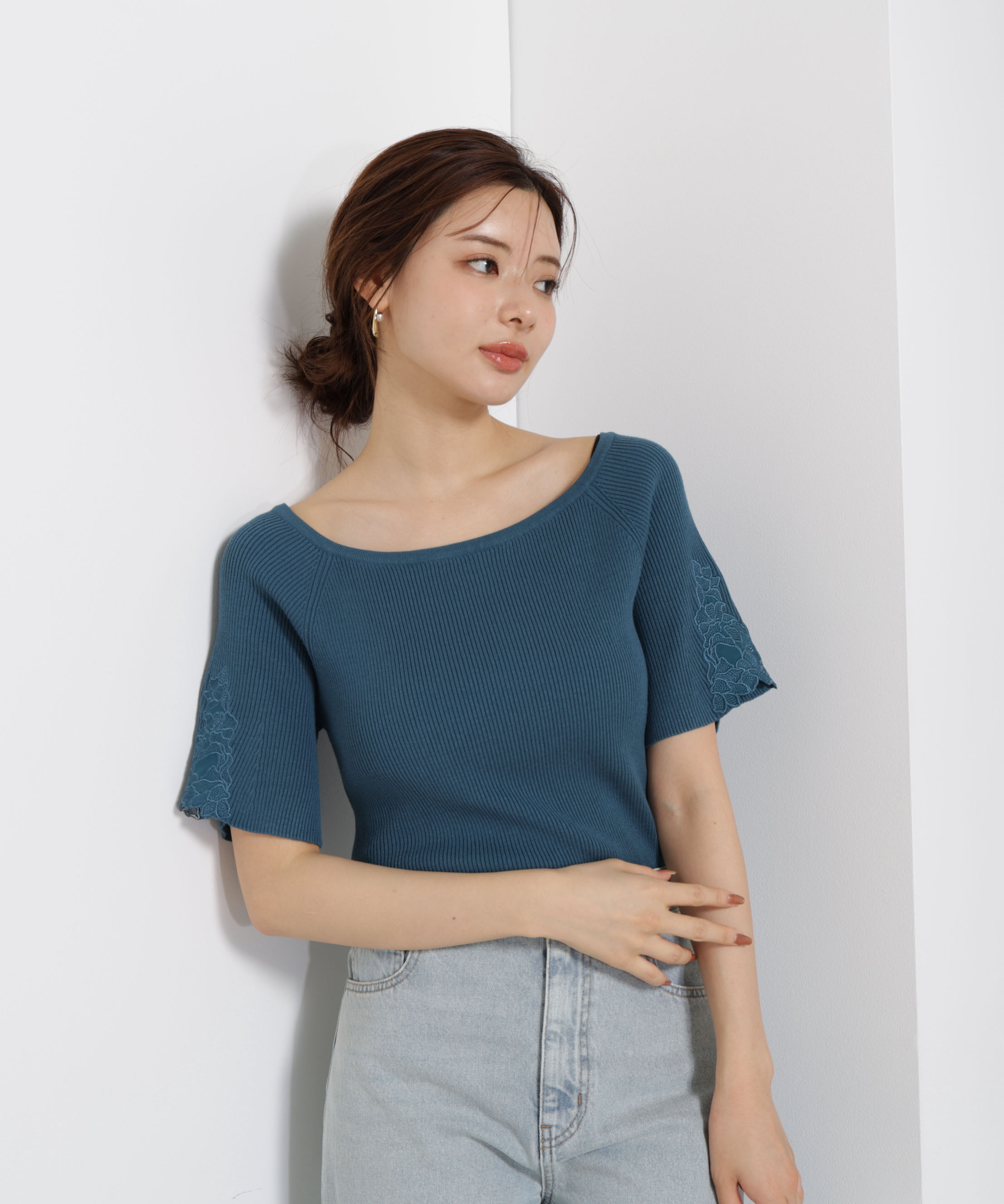 PROPORTION BODY DRESSING「エンブロイダリースリーブニット」|ニット・セーター|