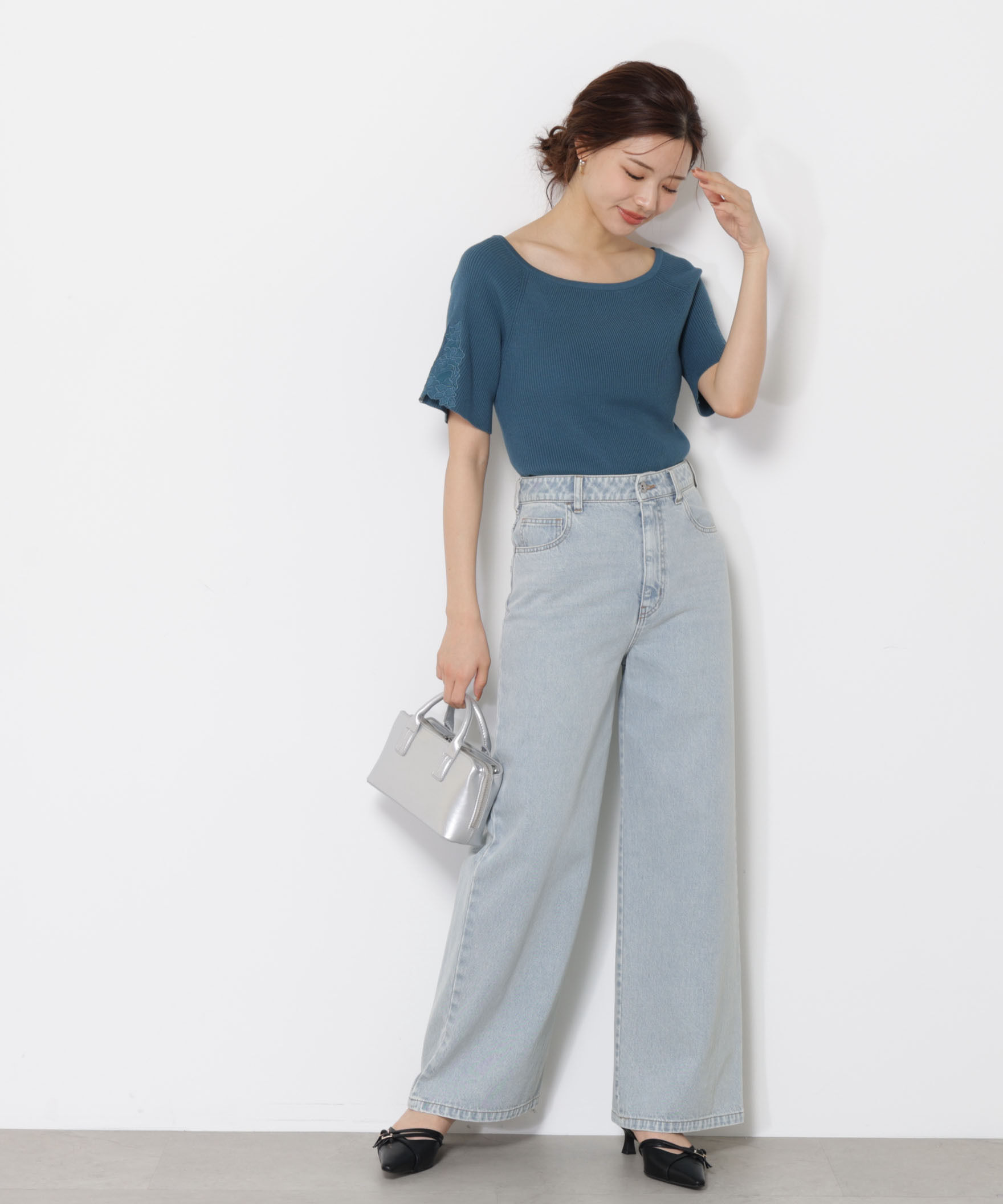 PROPORTION BODY DRESSING「エンブロイダリースリーブニット」|ニット・セーター|