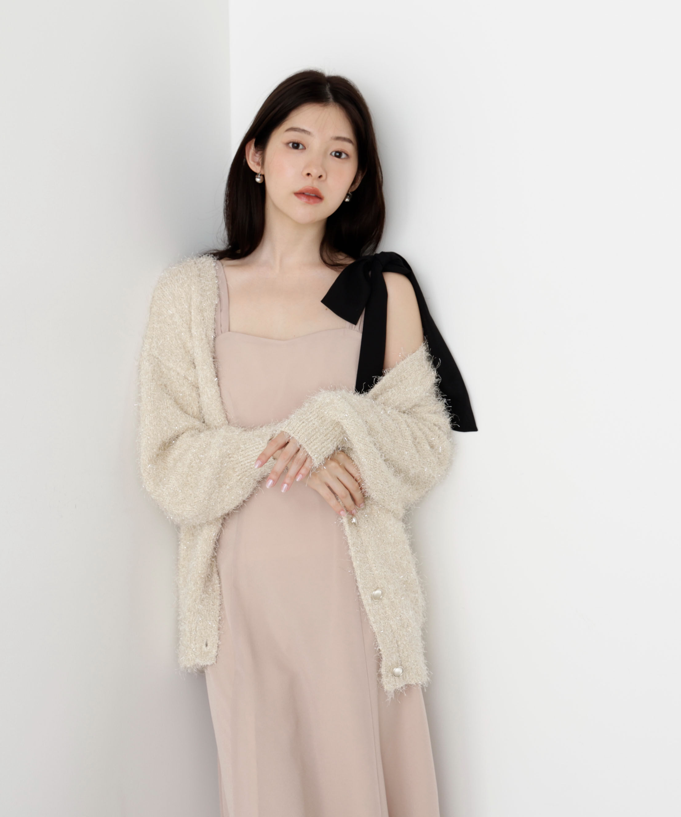 PROPORTION BODY DRESSING「《EDIT COLOGNE》肩リボンキャミワンピース 25AW」|ワンピース|